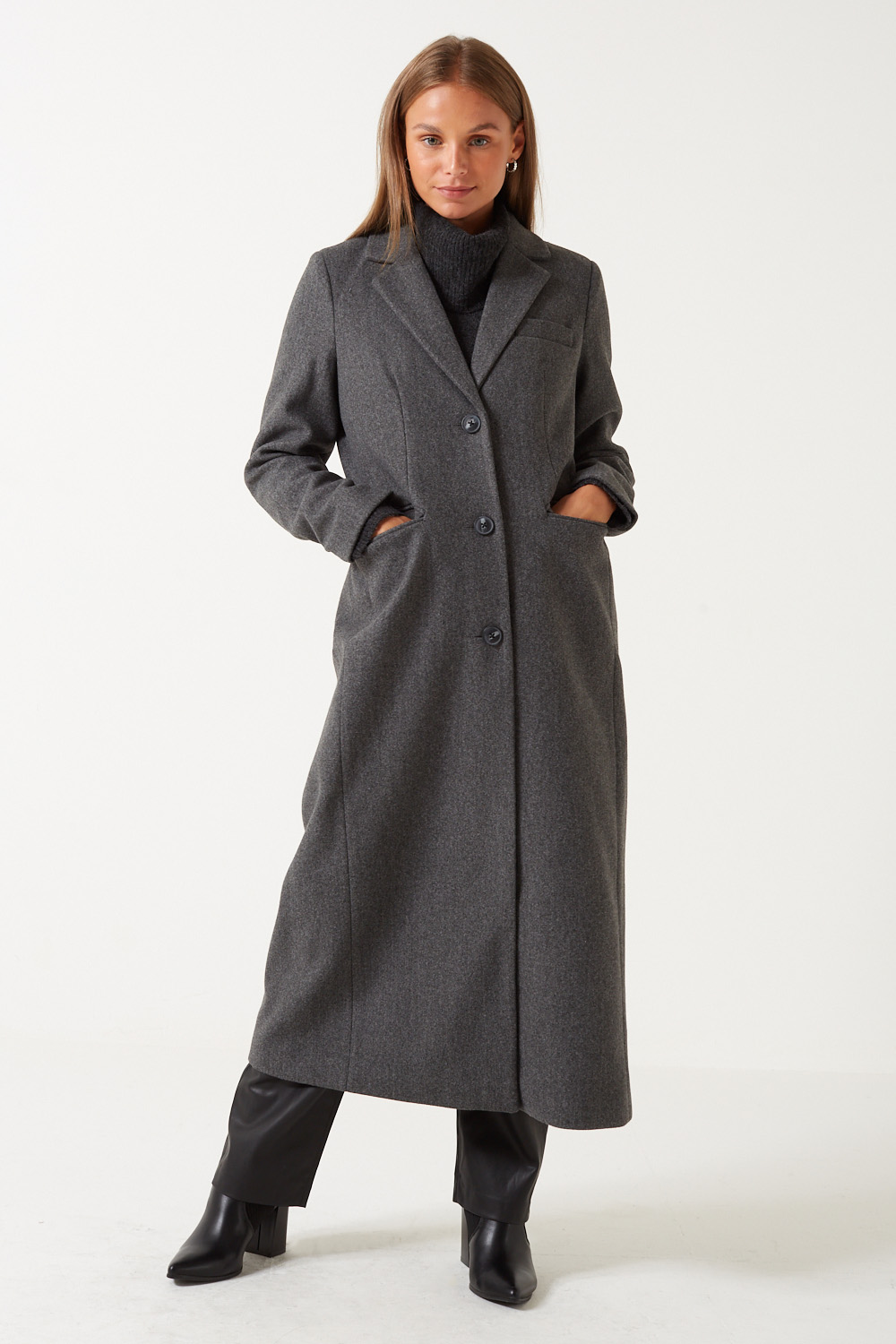 Full length cheap grey coat