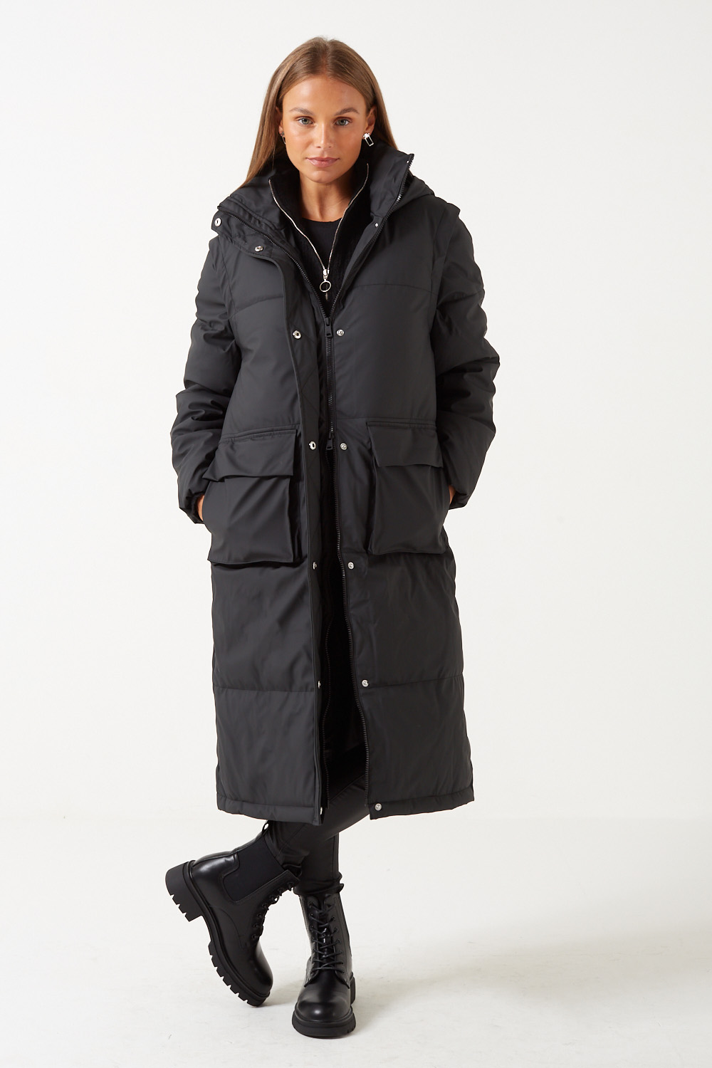 Sally 2-in-1 Puffer and Raincoat in Black - iCLOTHING