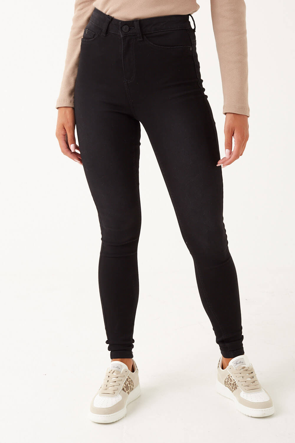 Noisy May Callie High Waist Skinny Jeans in Black | iCLOTHING - iCLOTHING