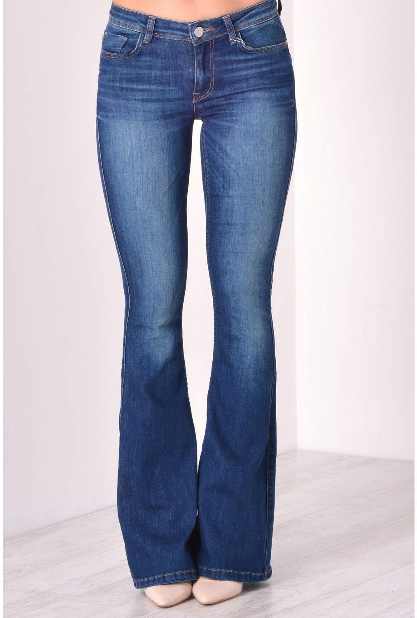 short length flare jeans