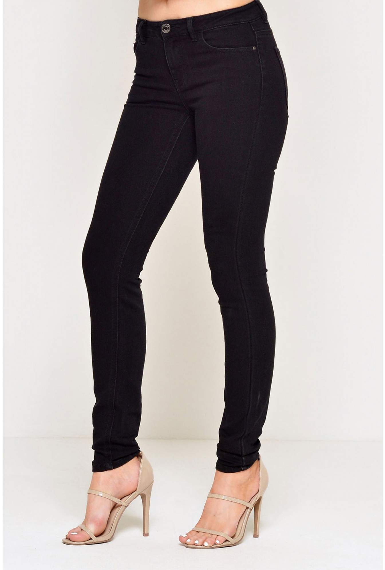 JDY Skinny Regular Low Holly Jeans in Black | iCLOTHING