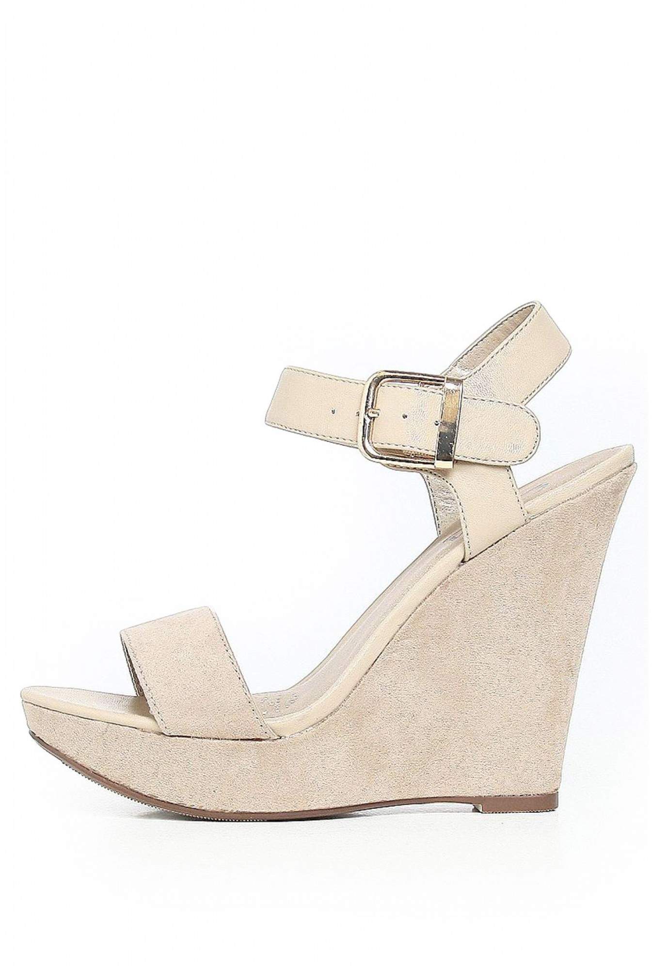 nude flat wedges