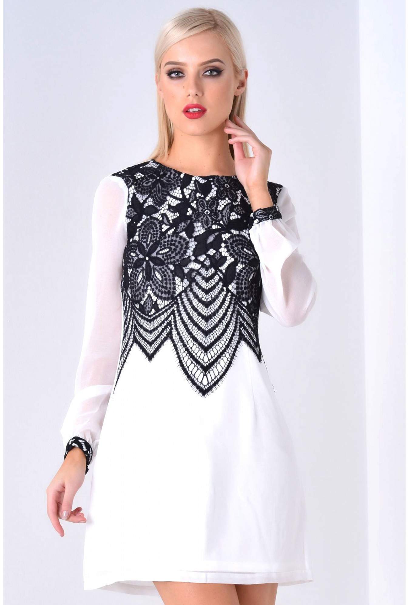lipsy all over lace shift dress