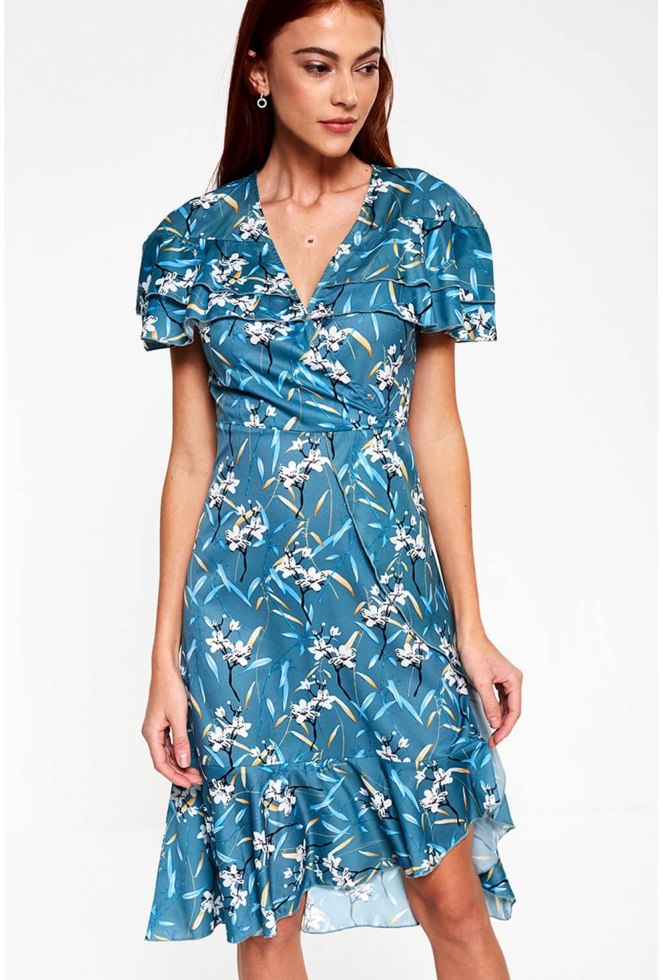 Teal Floral Midi Dress Store, 59% OFF ...