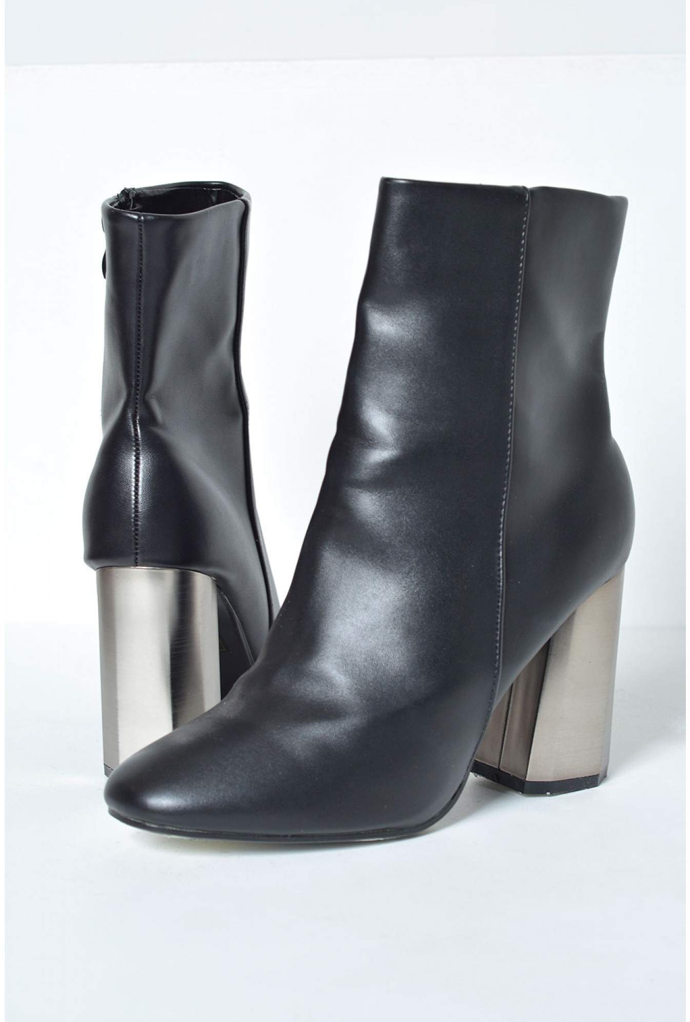 metallic heel boots