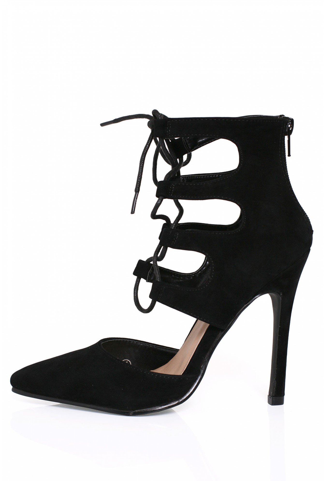 247 Sisi Lace Up Court Shoe in Black 
