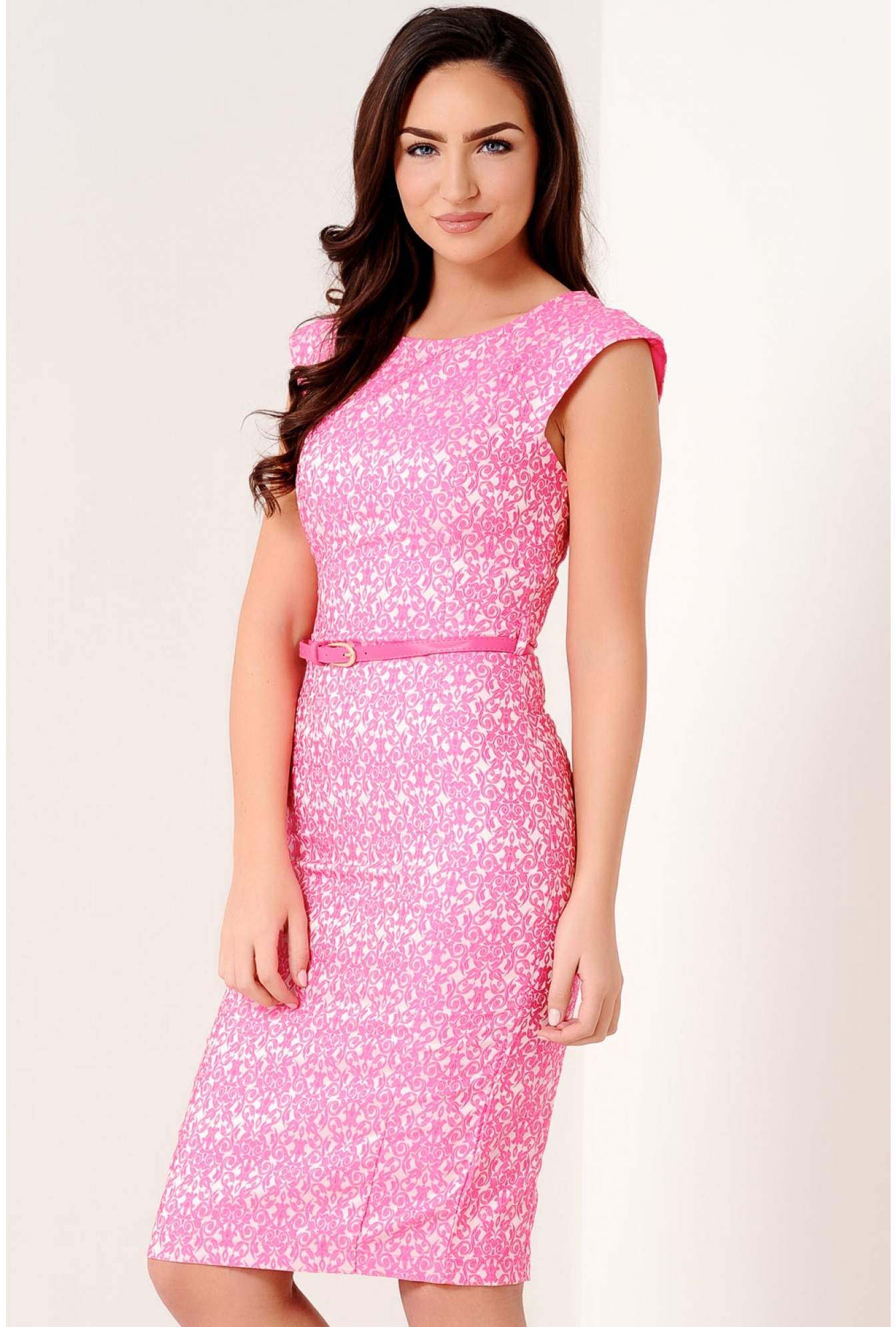 cerise pink shift dress