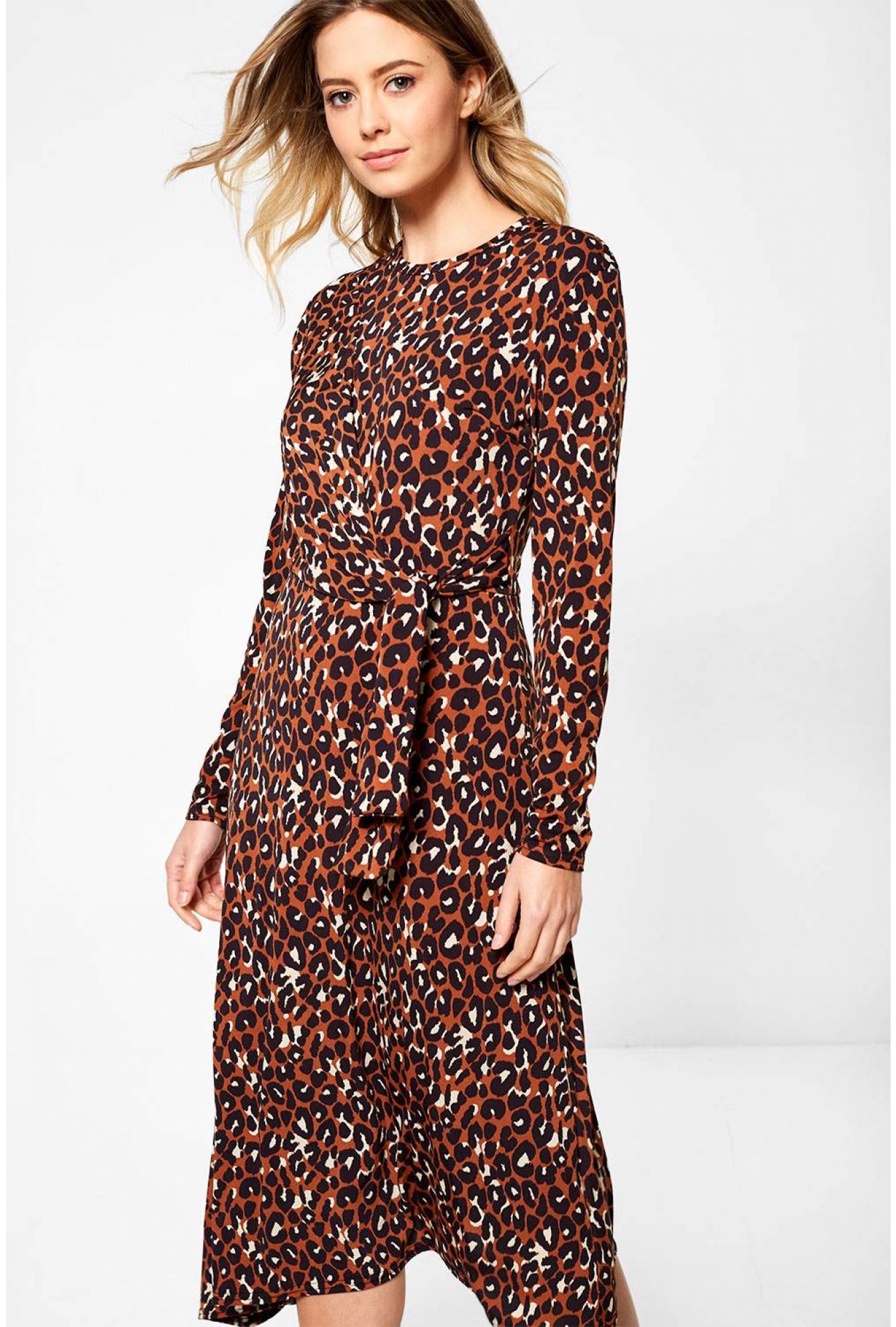 full length leopard print dress