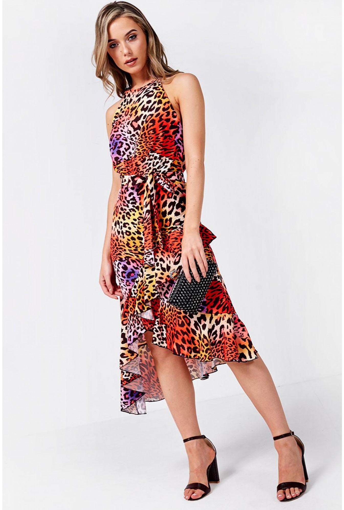 multi coloured leopard print dress