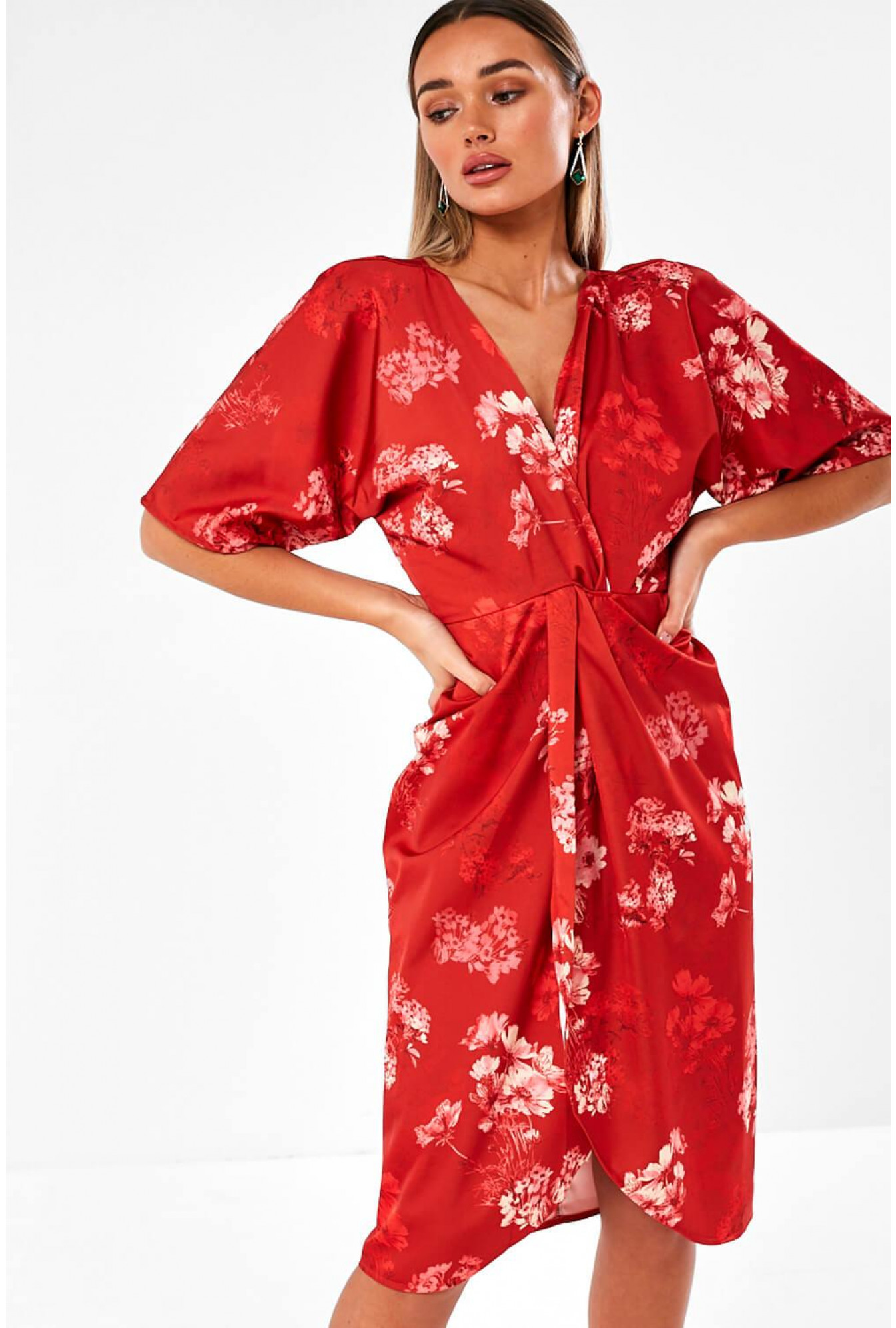 kimono red dress