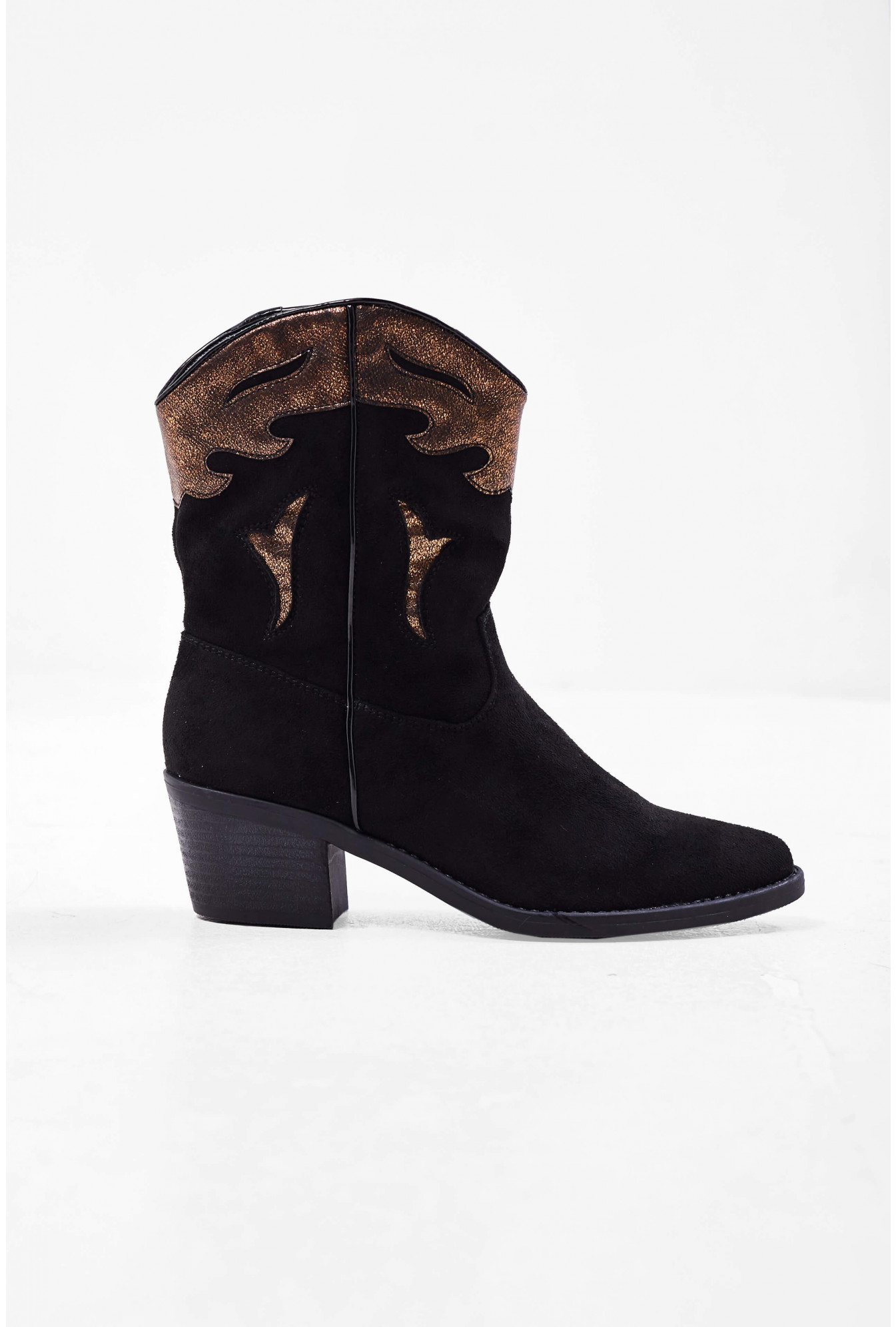 Sandy Western Ankle Boots in Black