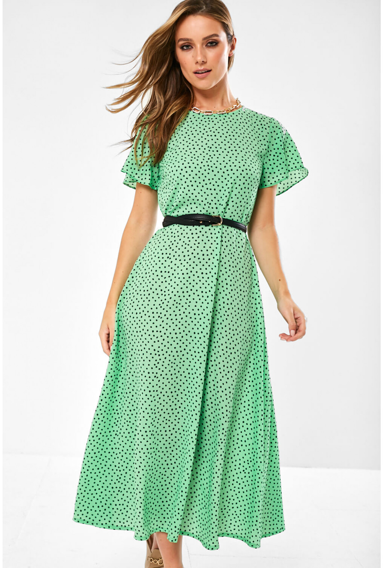 zara green summer dress