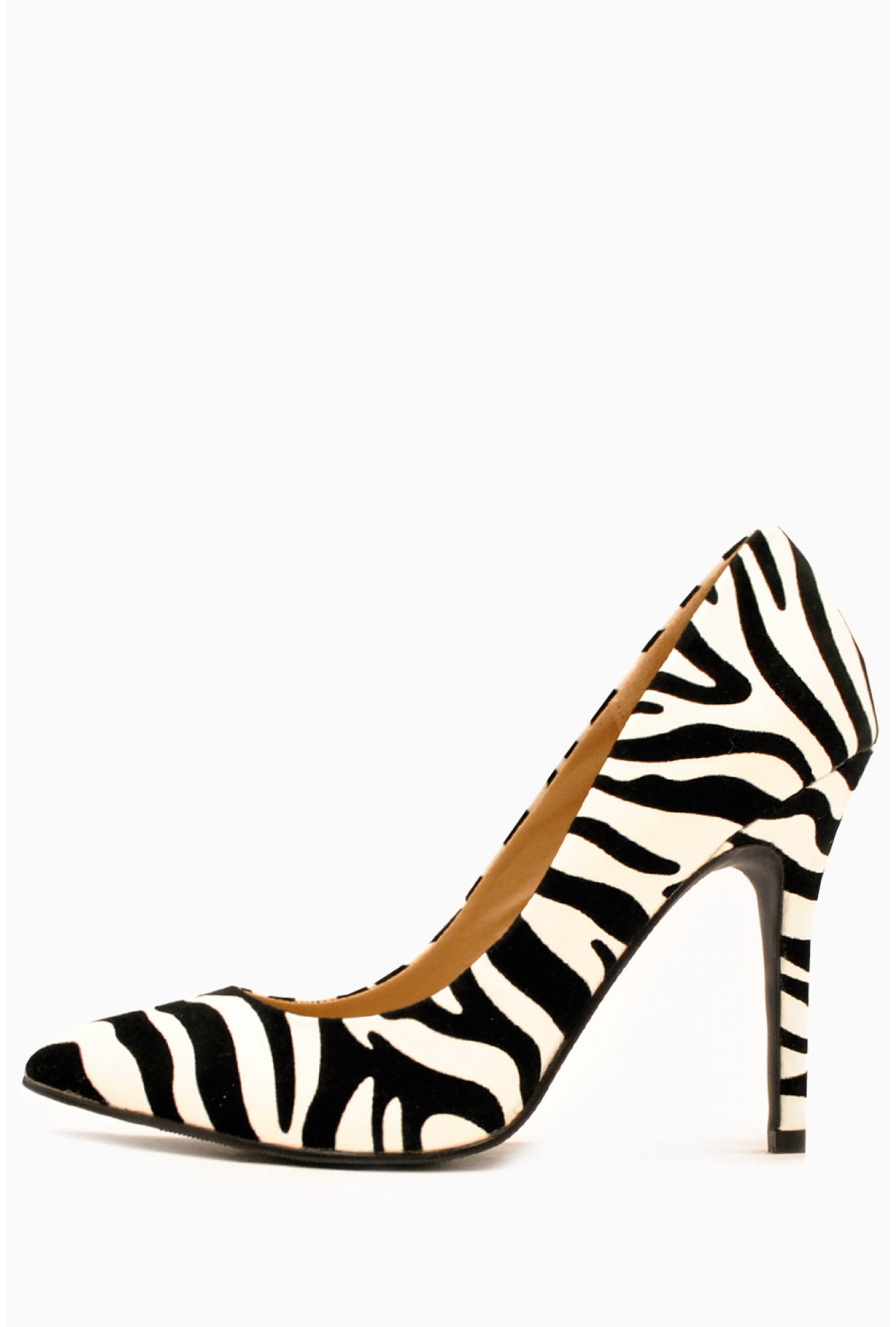 247 Debbie Zebra Pointed Court Shoes 
