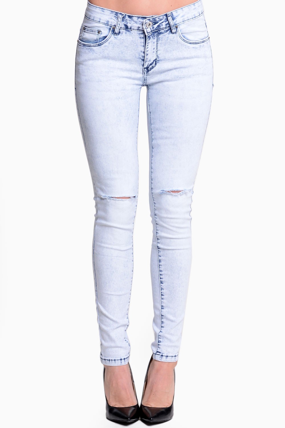 Mavis Acid Wash Ripped Jeans | iCLOTHING