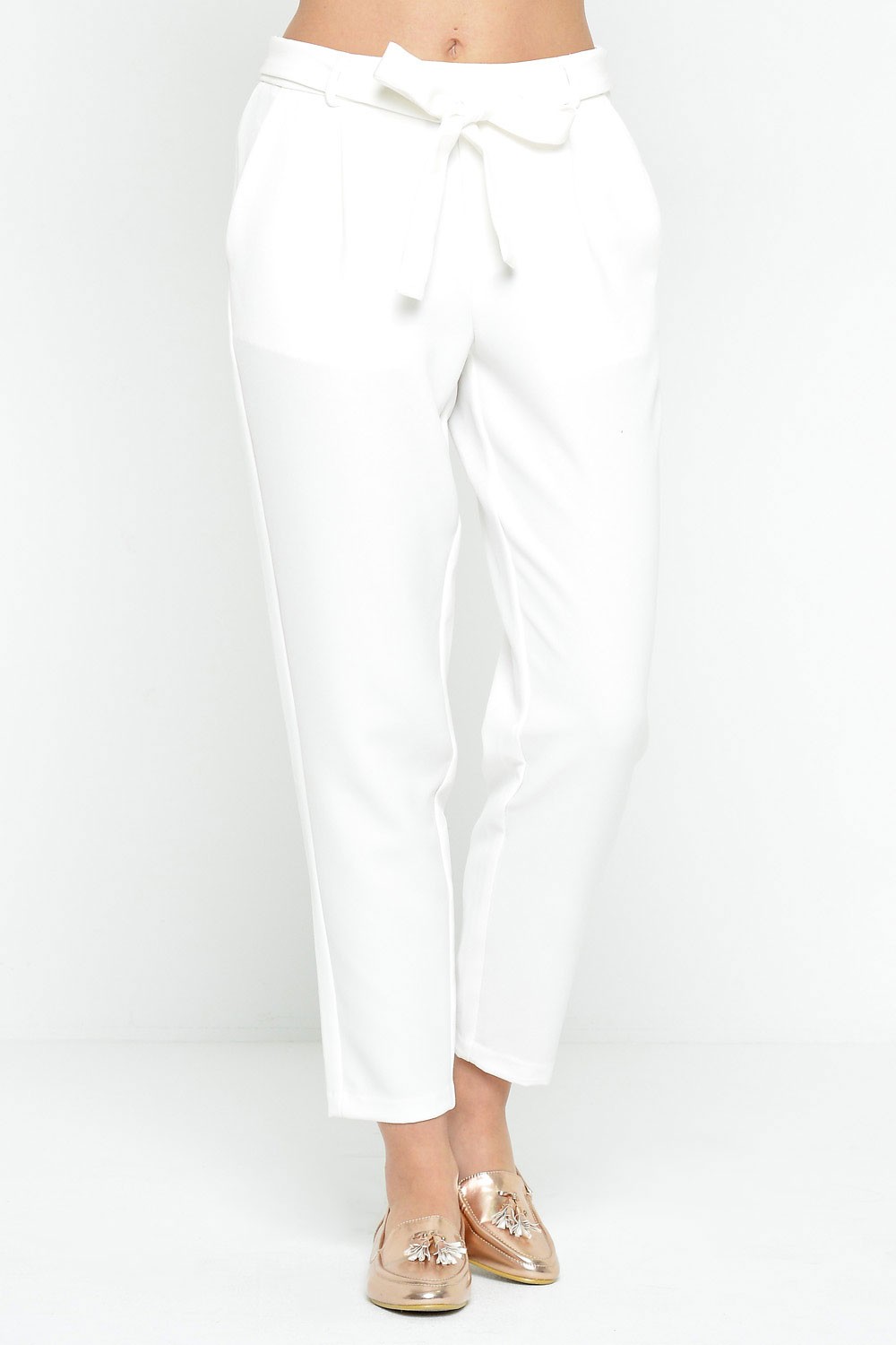 Vero Moda Mags Ankle Pants in White | iCLOTHING