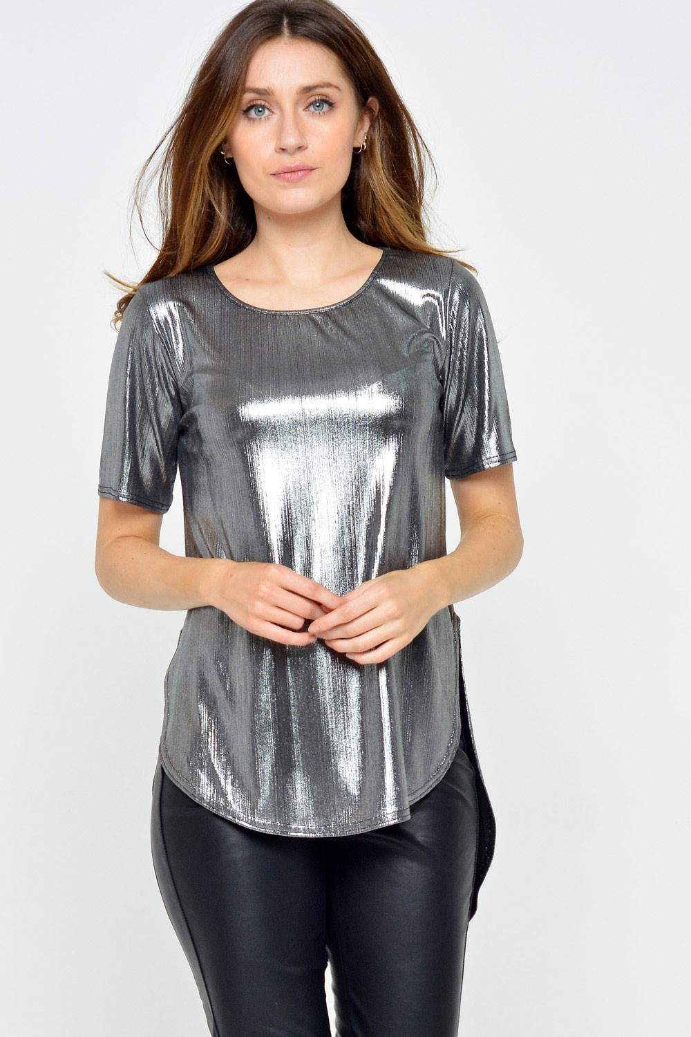 Passion Cami Metallic Top in Silver | iCLOTHING
