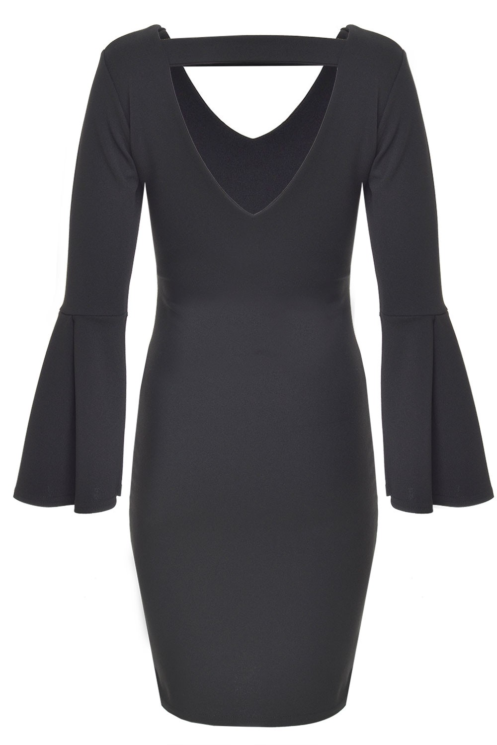 Premier De Toi Zara Bell Sleeve Bodycon Dress in Black | iCLOTHING