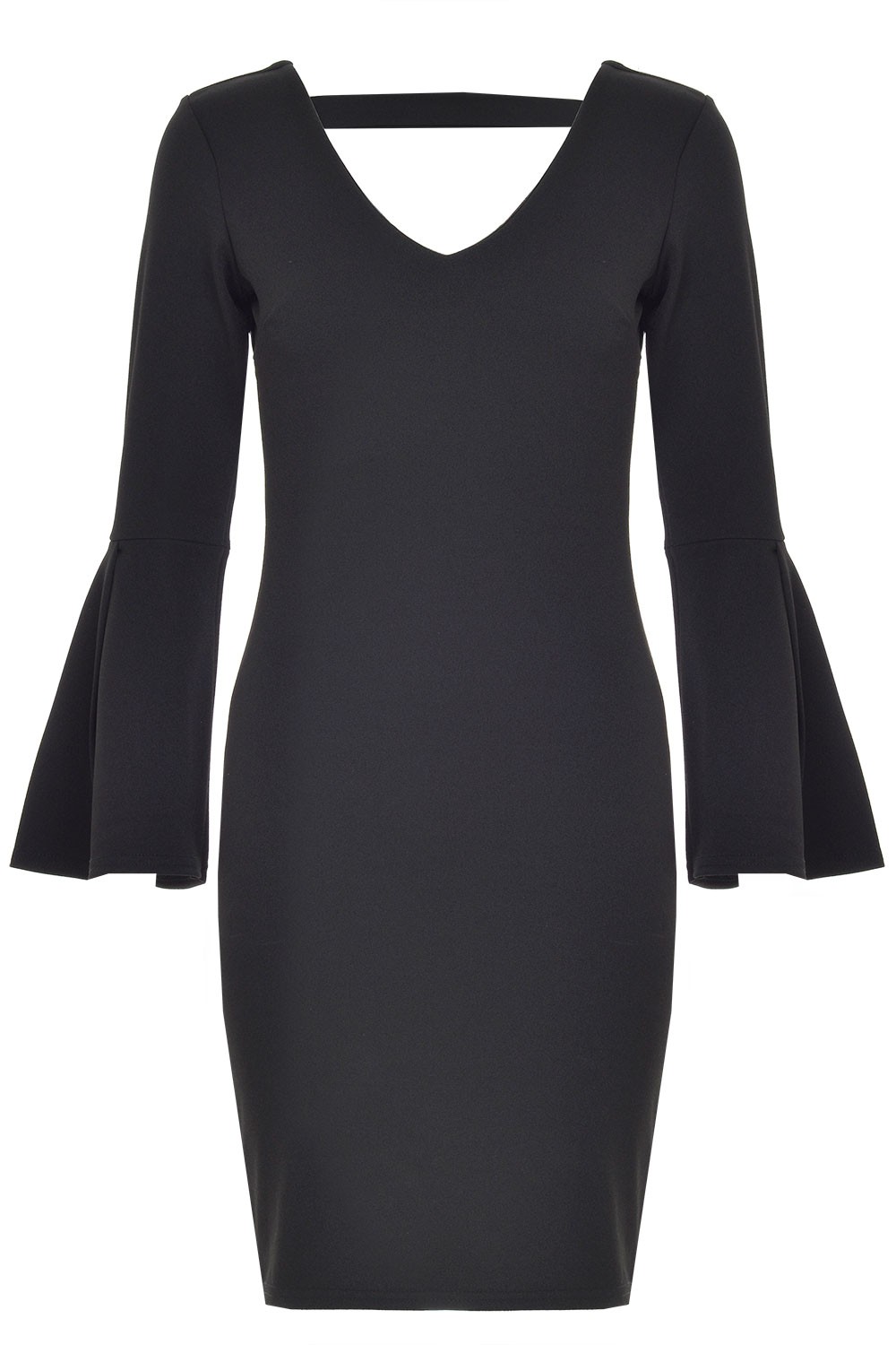 Premier De Toi Zara Bell Sleeve Bodycon Dress in Black | iCLOTHING