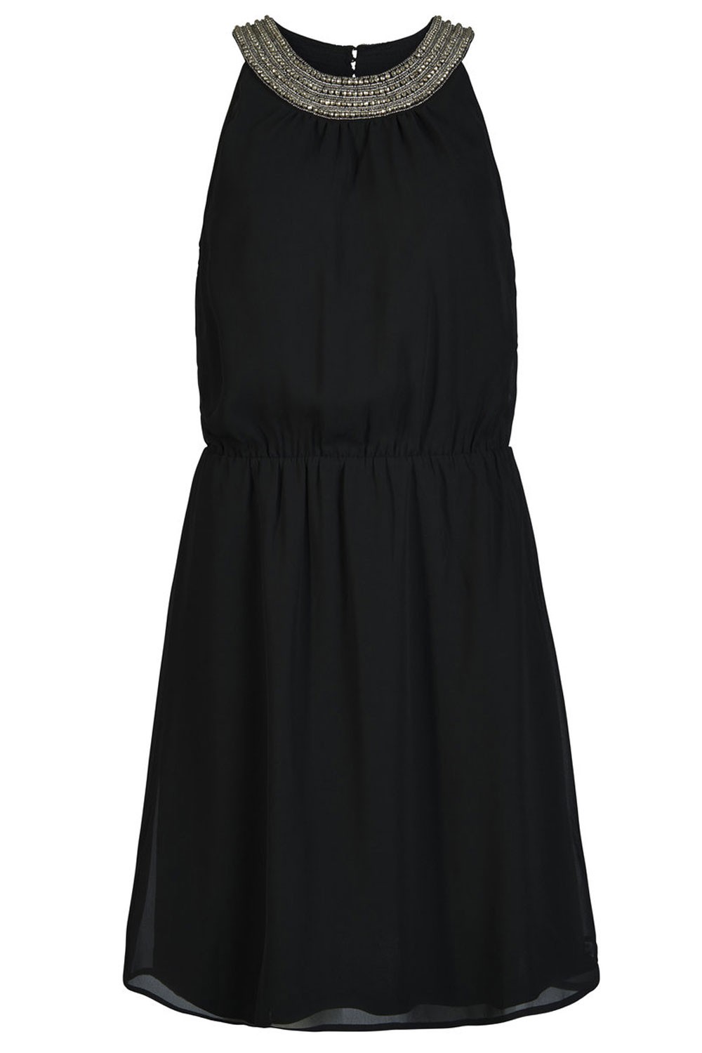 Only Novita Embellished Chiffon Dress in Black | iCLOTHING