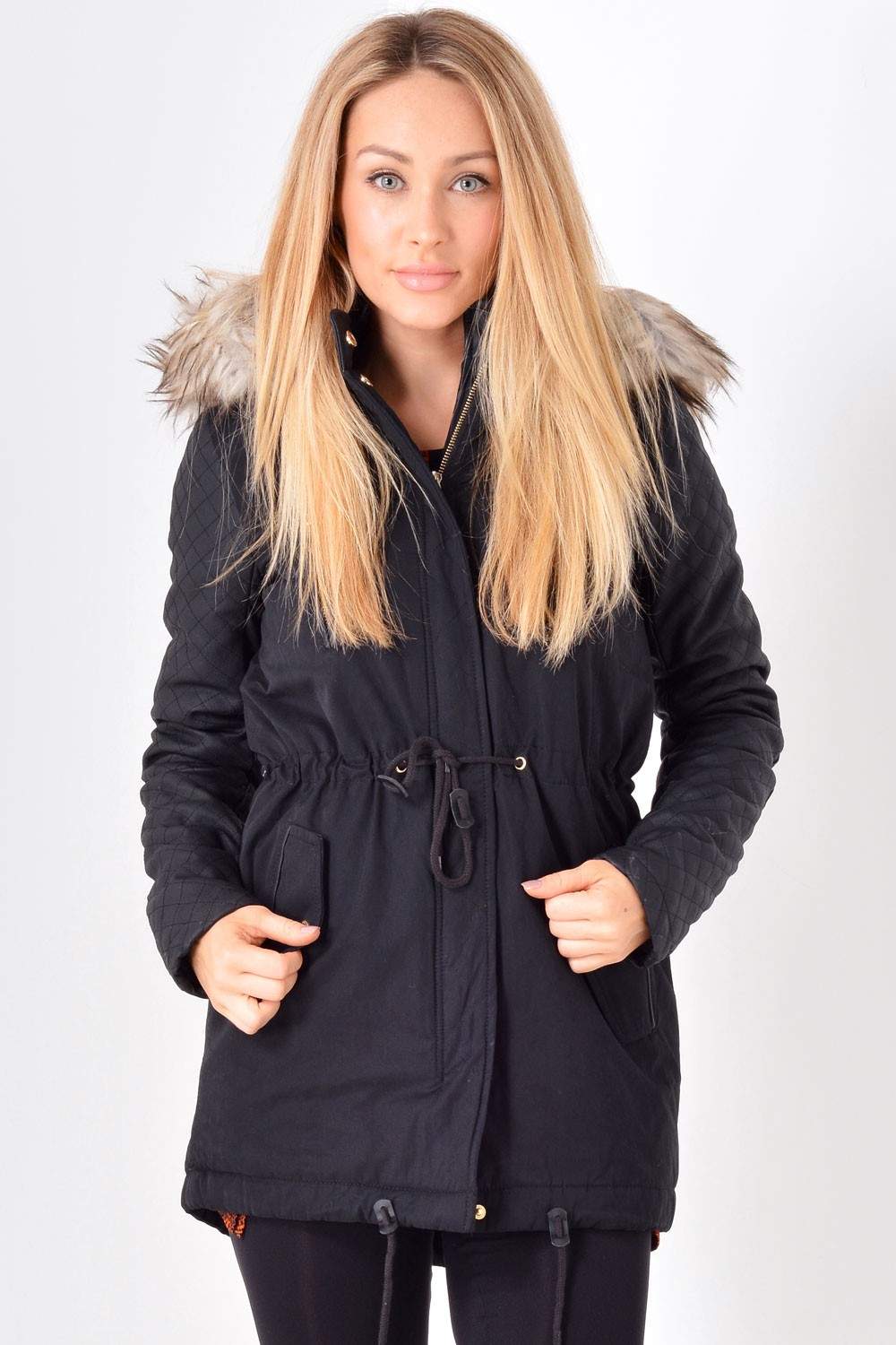 Only Demi Contrast Parka in Black | iCLOTHING