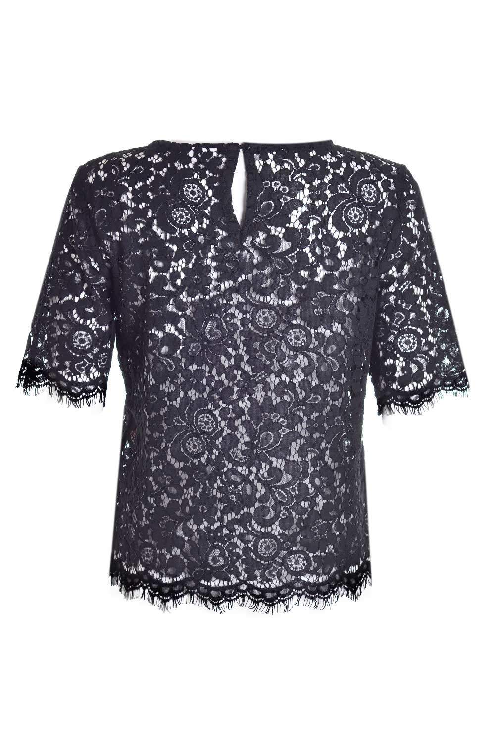 Only Vivian Papla Lace Top in Black | iCLOTHING