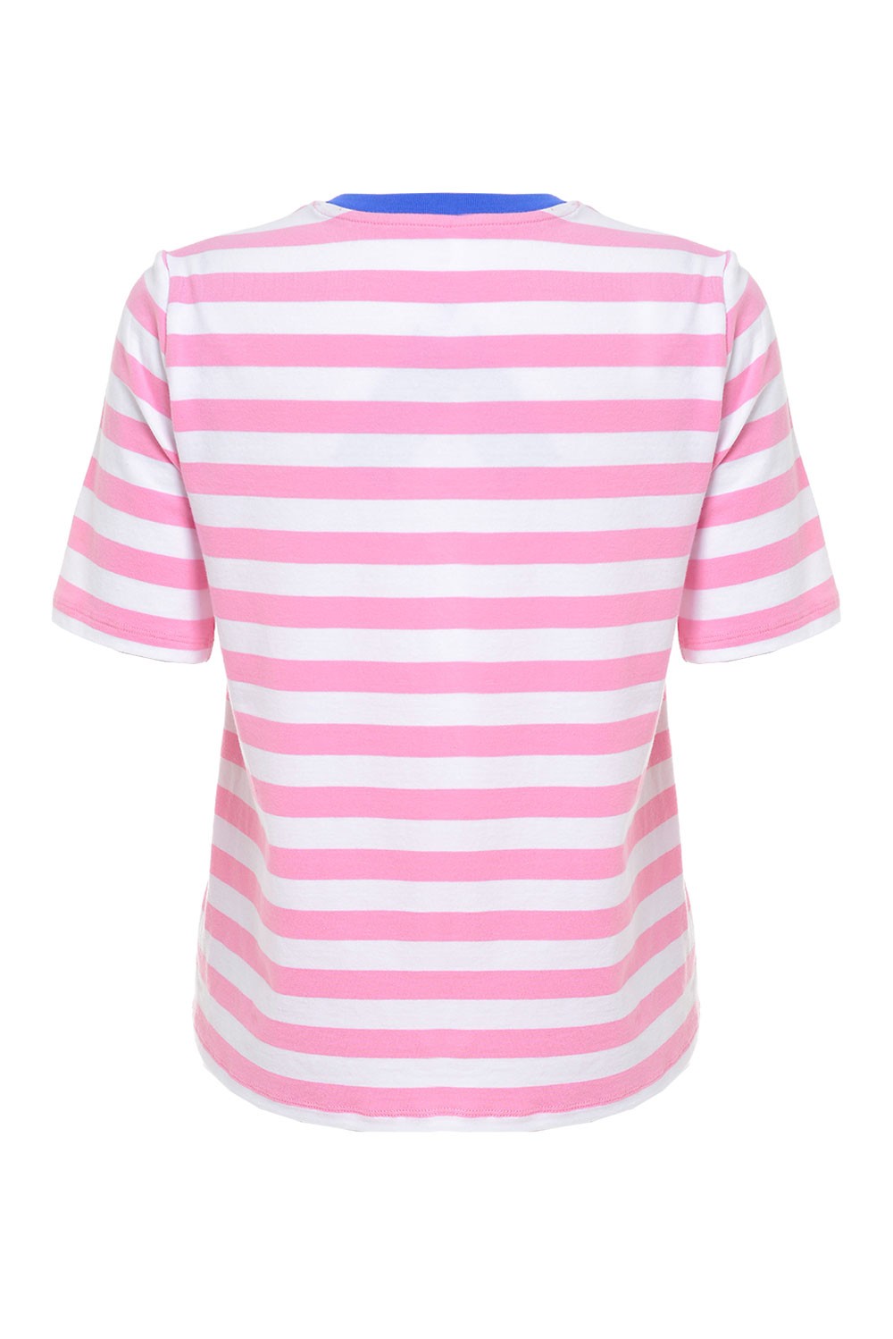 Only Live Short Sleeve Striped T Shirt In Pink Iclothing