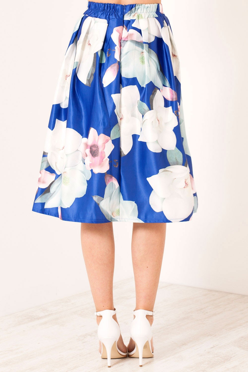 Shikha Matilda Floral Print Skirt in Blue | iCLOTHING