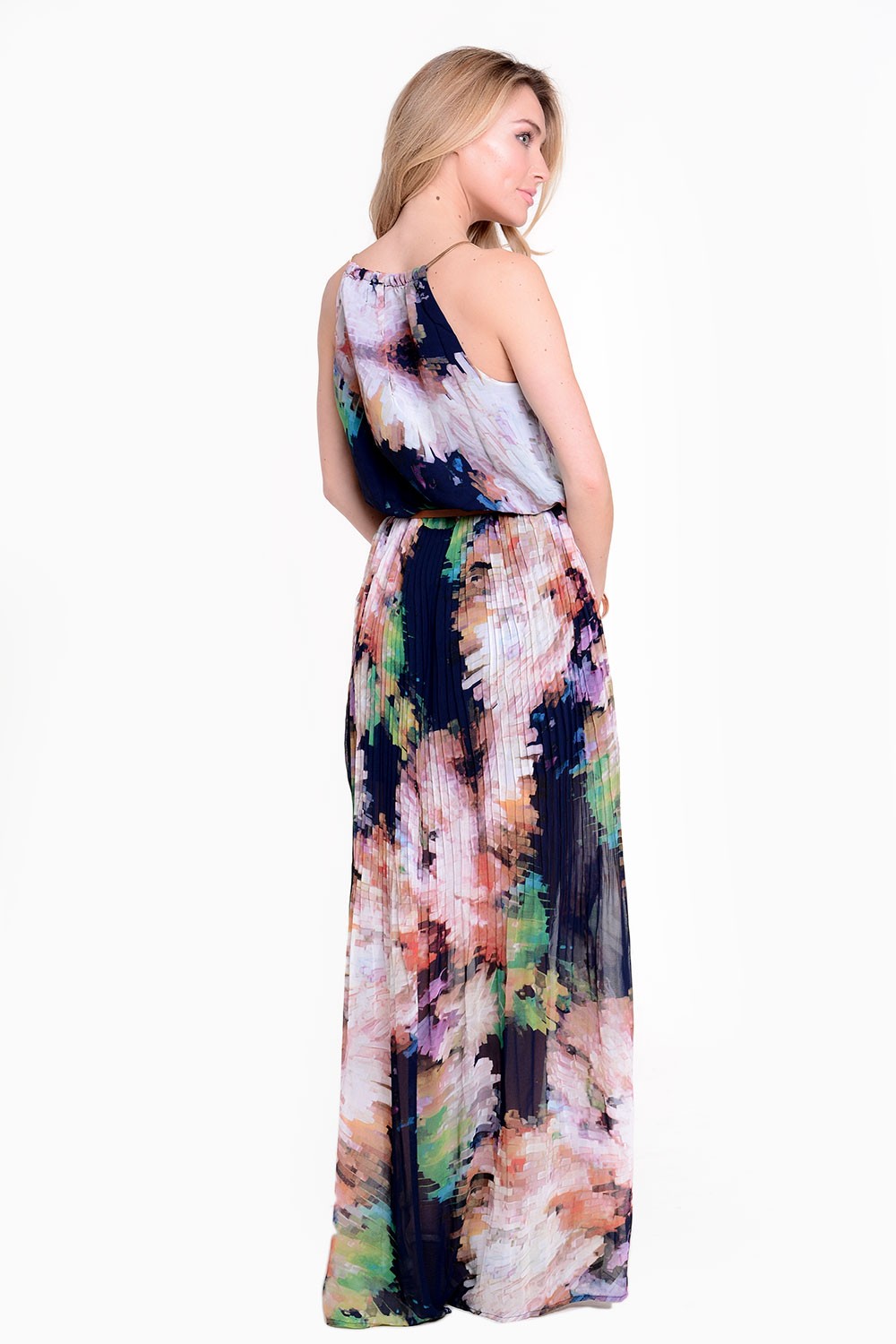 Kiki Floral Pleated Maxi Dress | iCLOTHING