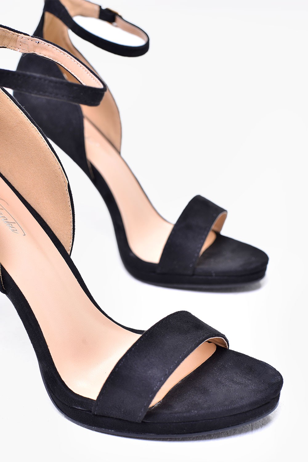 No Doubt Nelly Ankle Strap Platform Sandals in Black | iCLOTHING