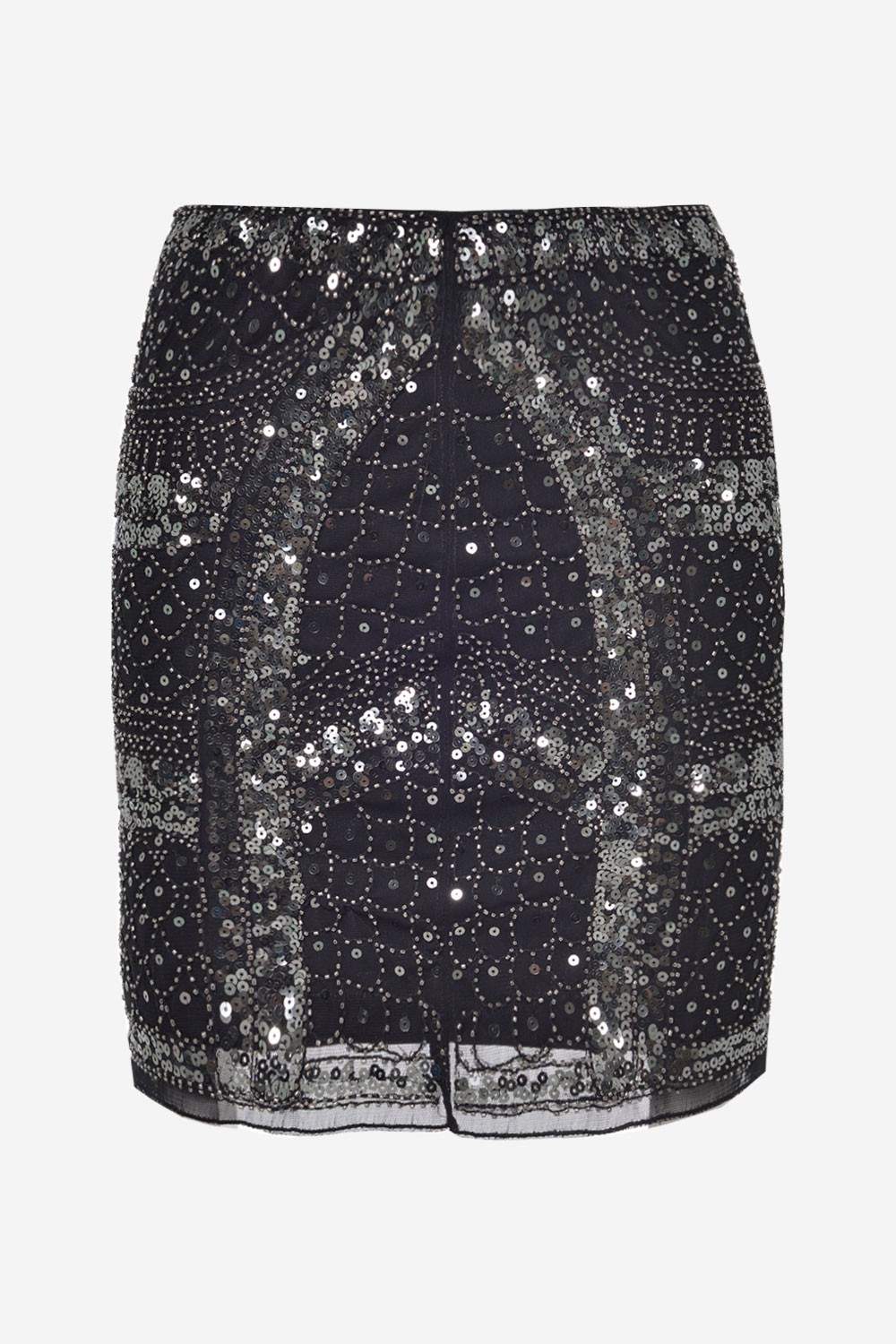 Pixie Daisy Carol Short Sequin Skirt in Black | iCLOTHING