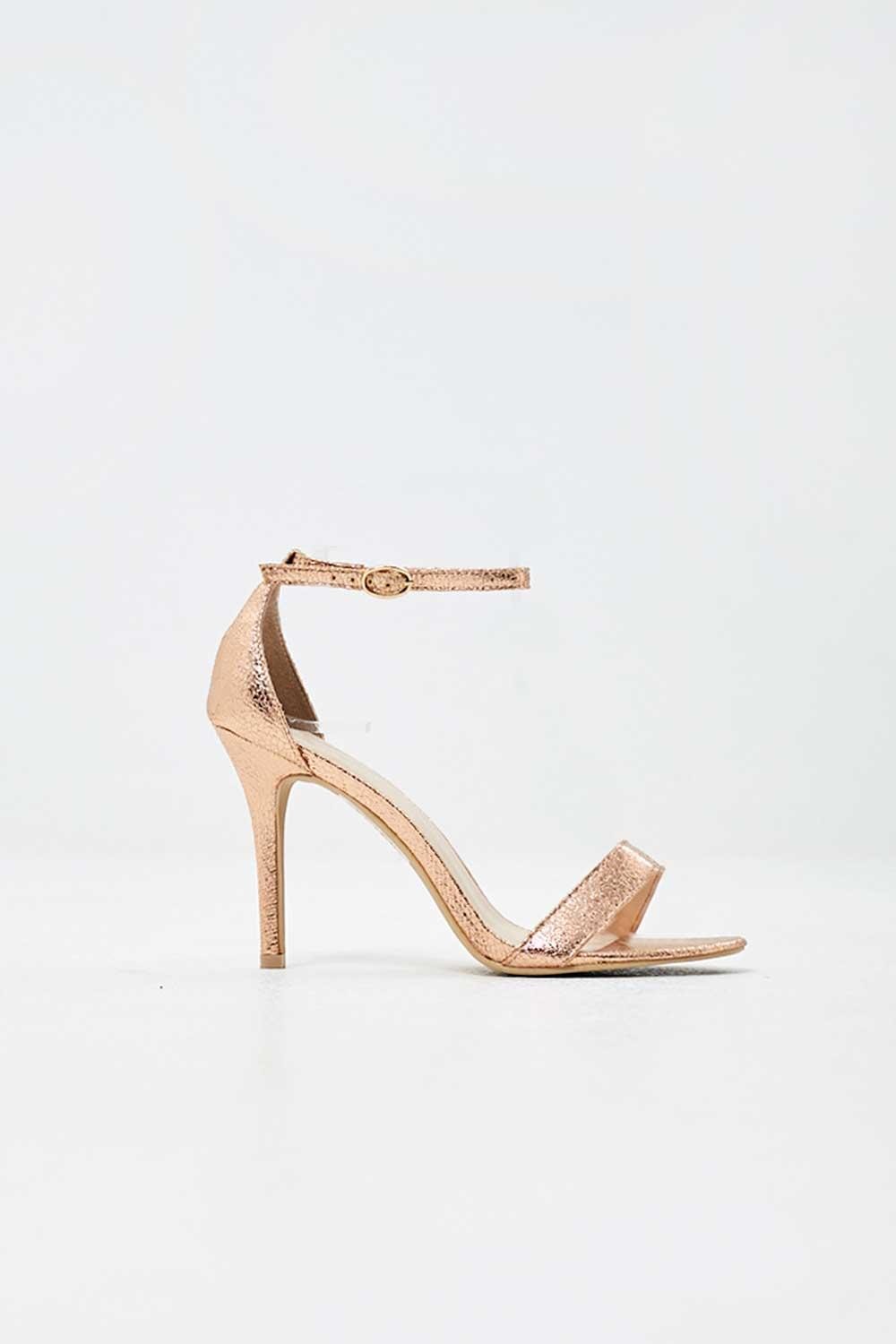 metallic barely there sandals