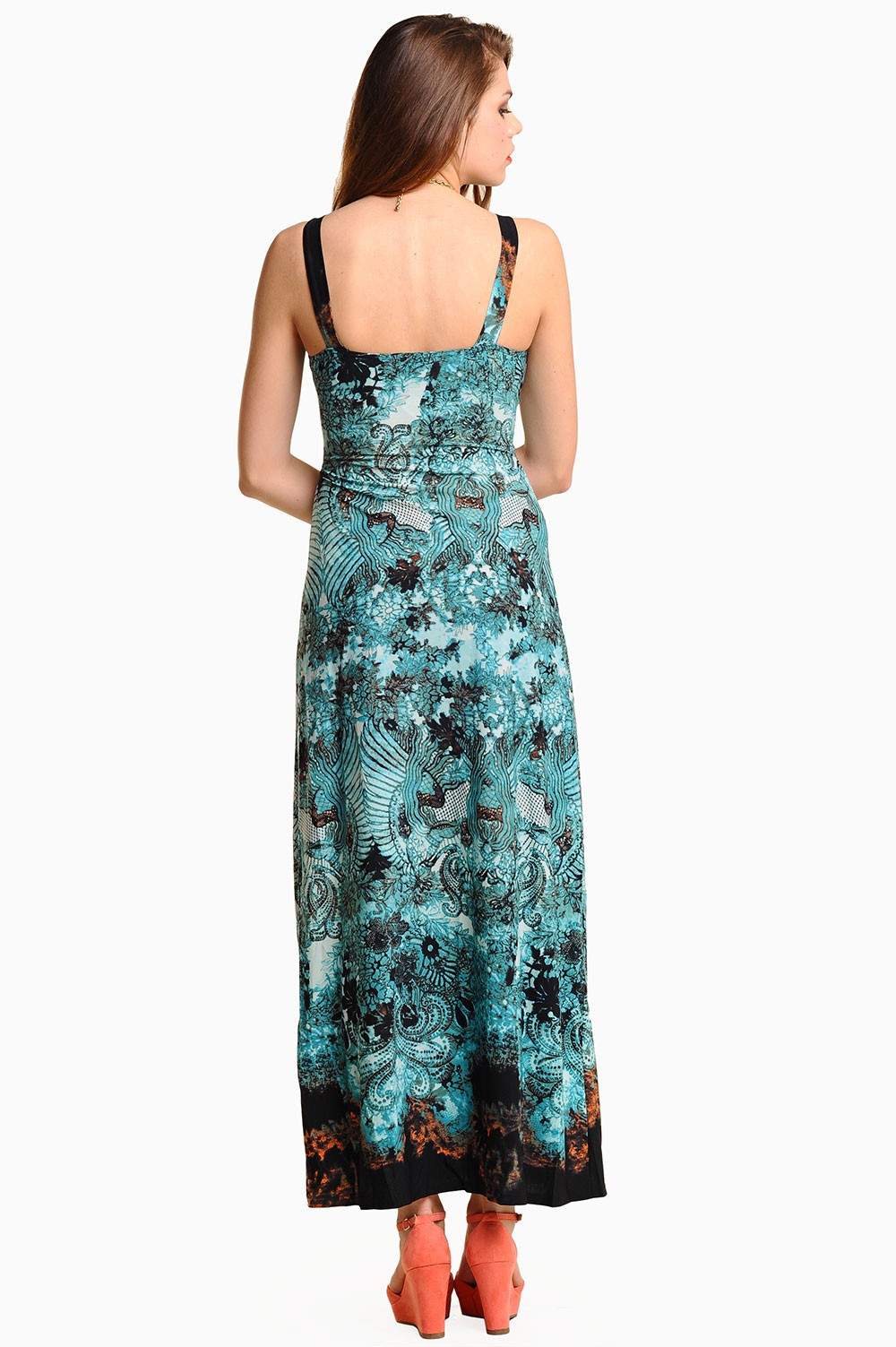 Stella Ivonne Printed V Neck Maxi Dress | iCLOTHING