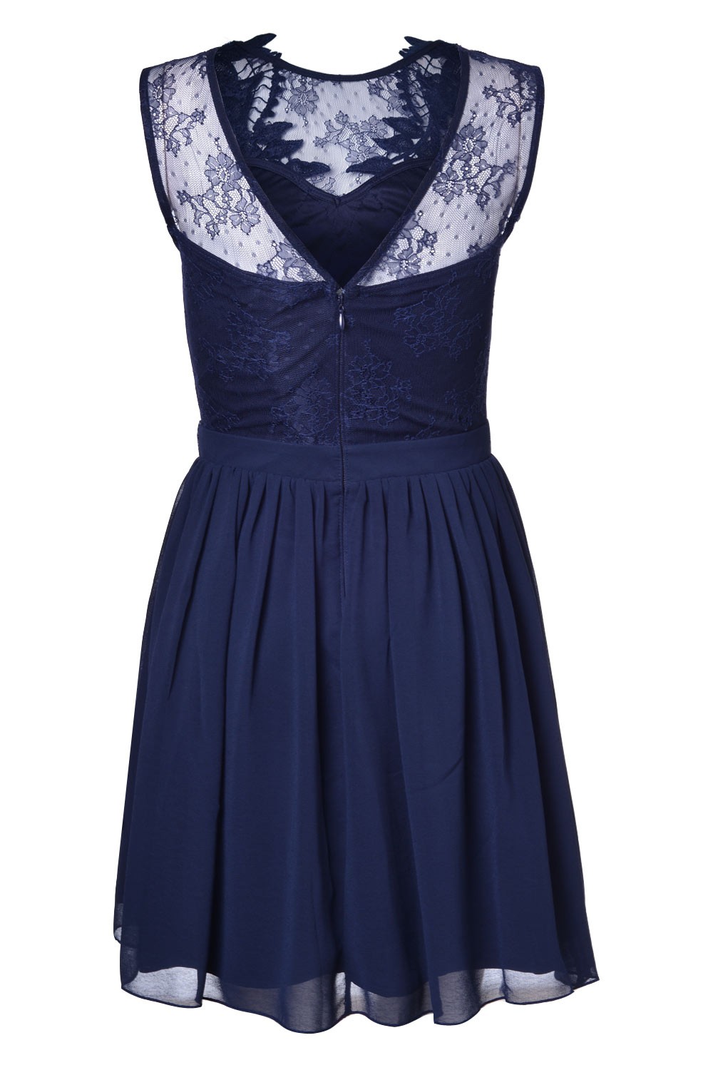 Lipsy Lipsy Lace Top Prom Dress in Navy | iCLOTHING