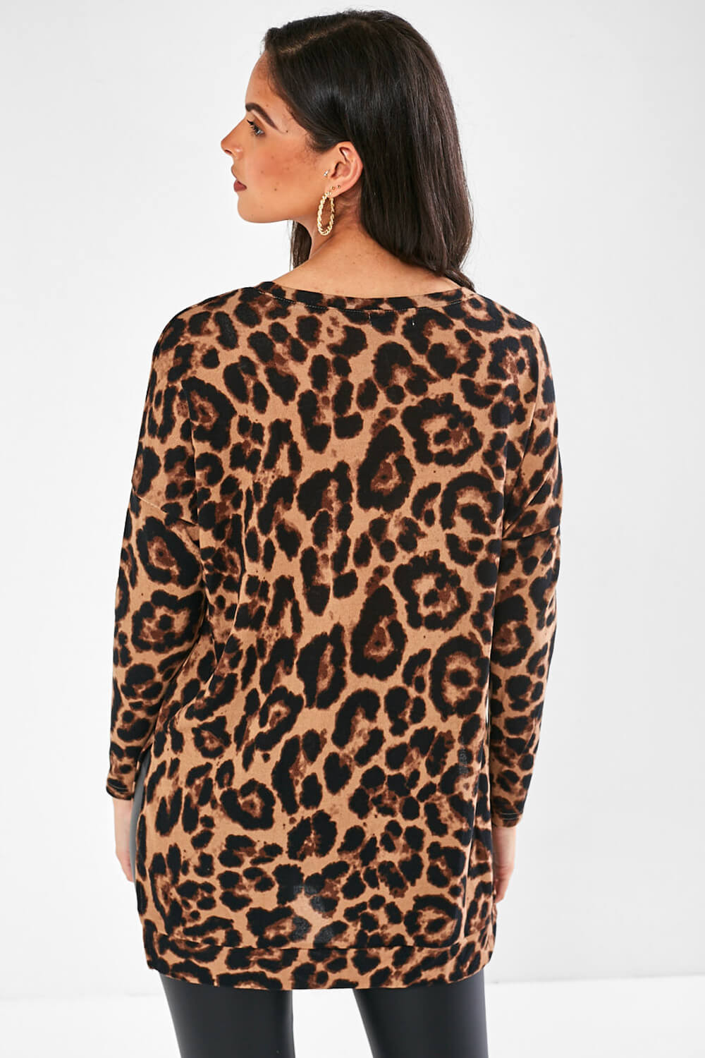 Erin Oversized Top in Leopard Print