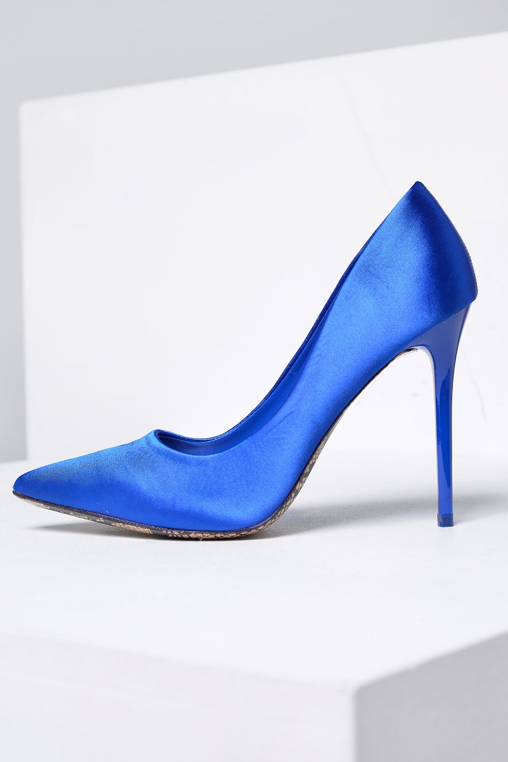 No Doubt Reilly Satin Court Shoes in Cobalt Blue | iCLOTHING