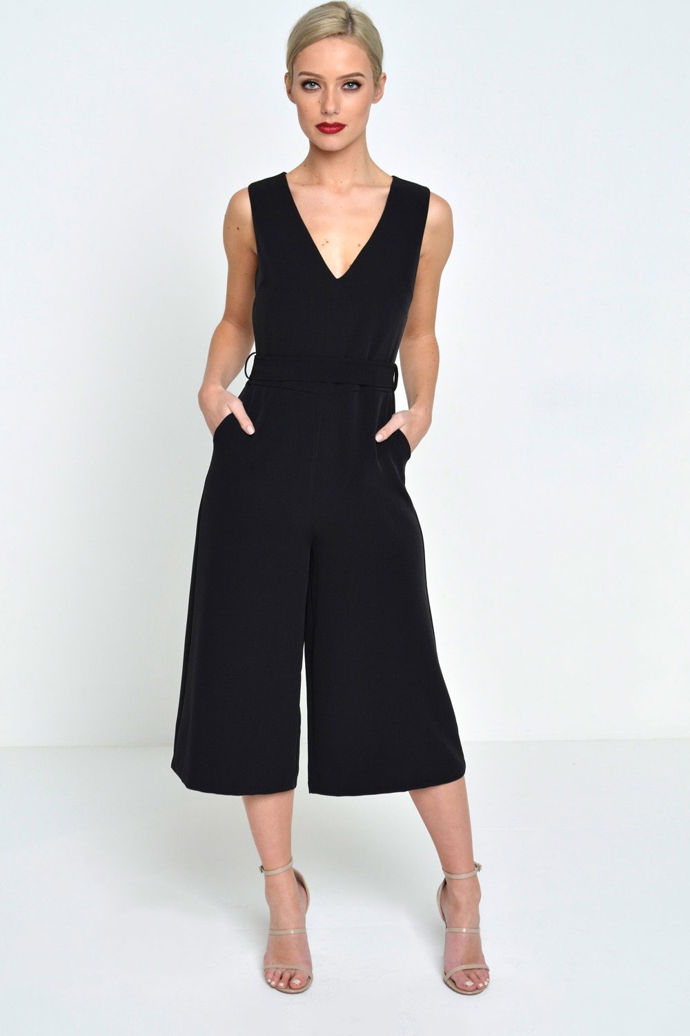 iCLOTHING Donna Culotte Jumpsuit in Black | iCLOTHING