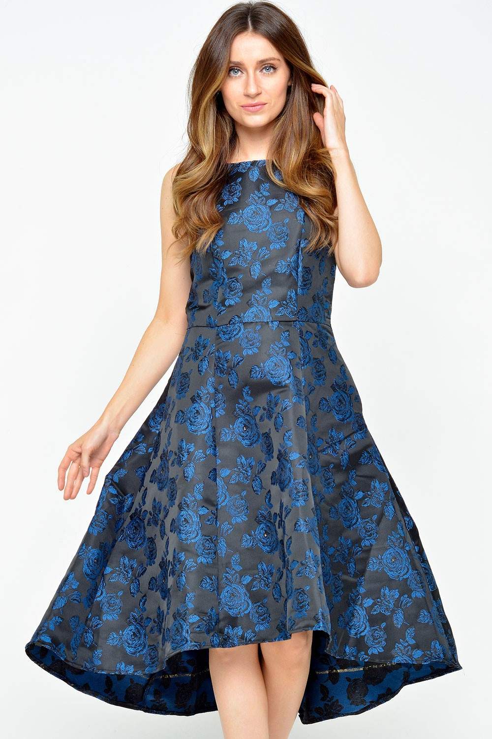 Marc Angelo Sally Brocade Dress in Royal Blue | iCLOTHING