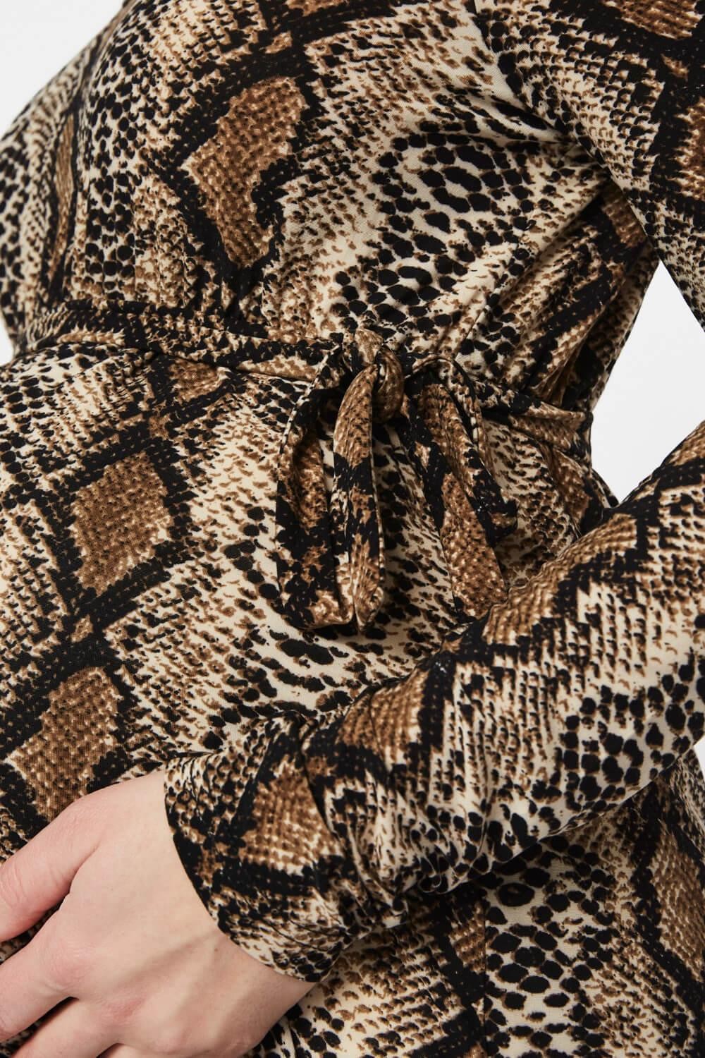 Mamalicious Snake Maternity Long Sleeve Dress in Snake Print | iCLOTHING