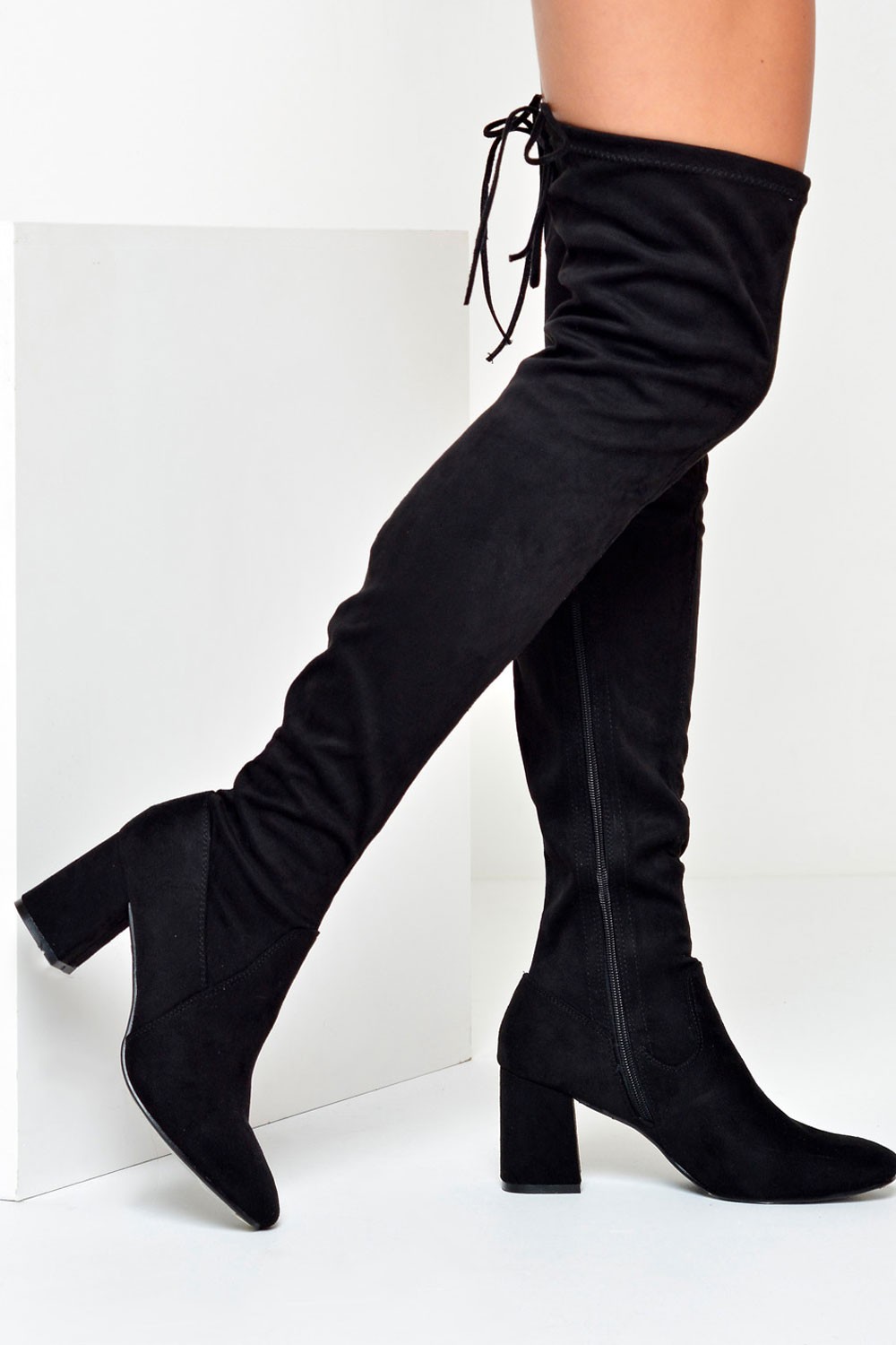 over the knee sock boots black