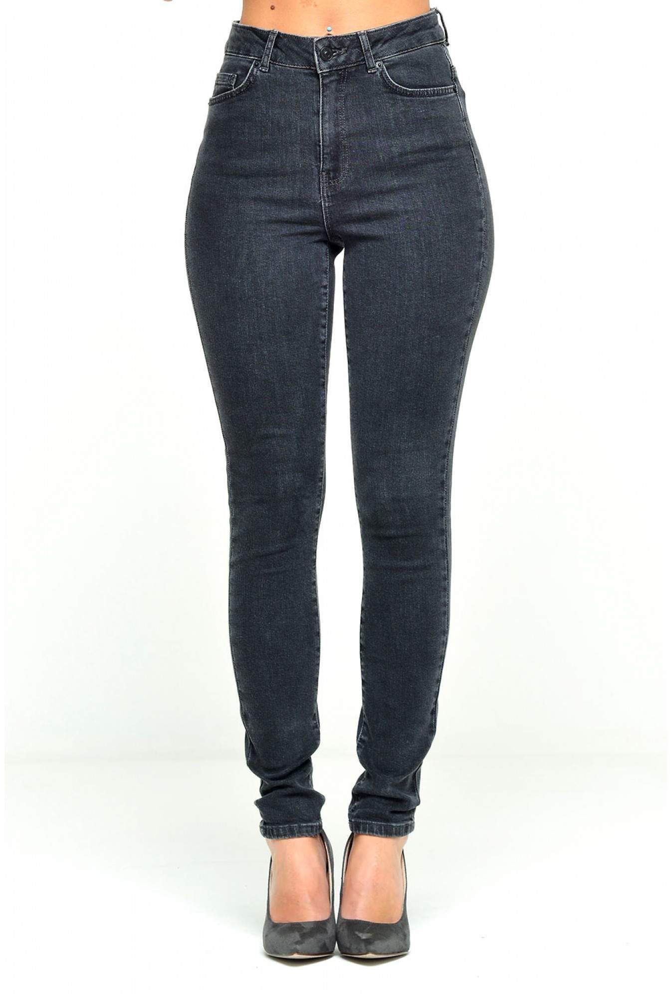 Vero Moda Nine Short Length Denim Jeans in Dark Grey | iCLOTHING