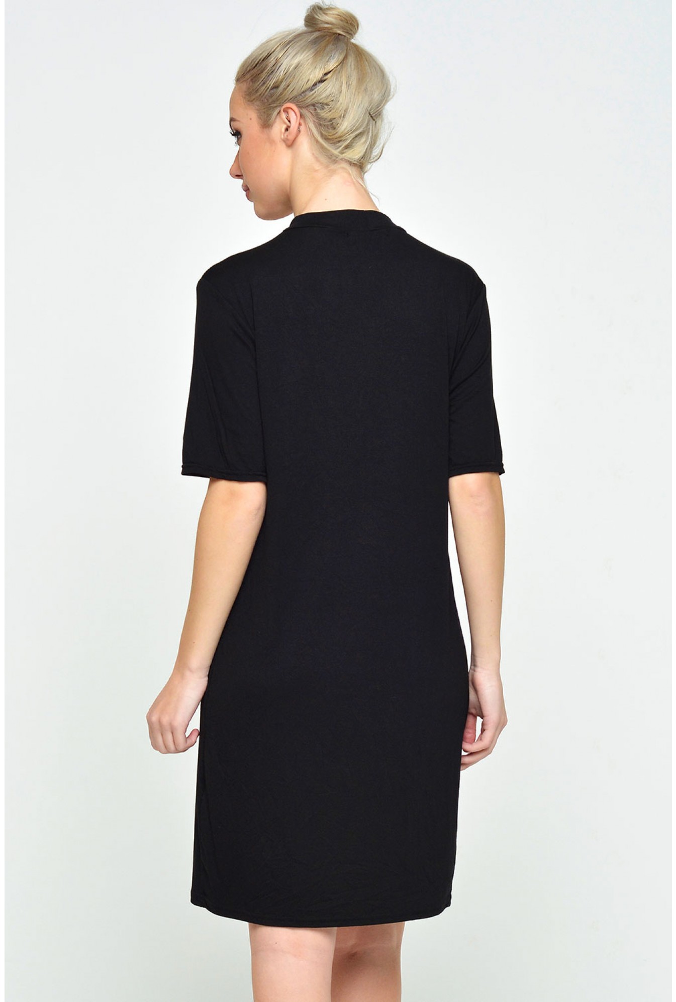 Signature Zara Cut Out Neck Dark Angel Dress in Black | iCLOTHING