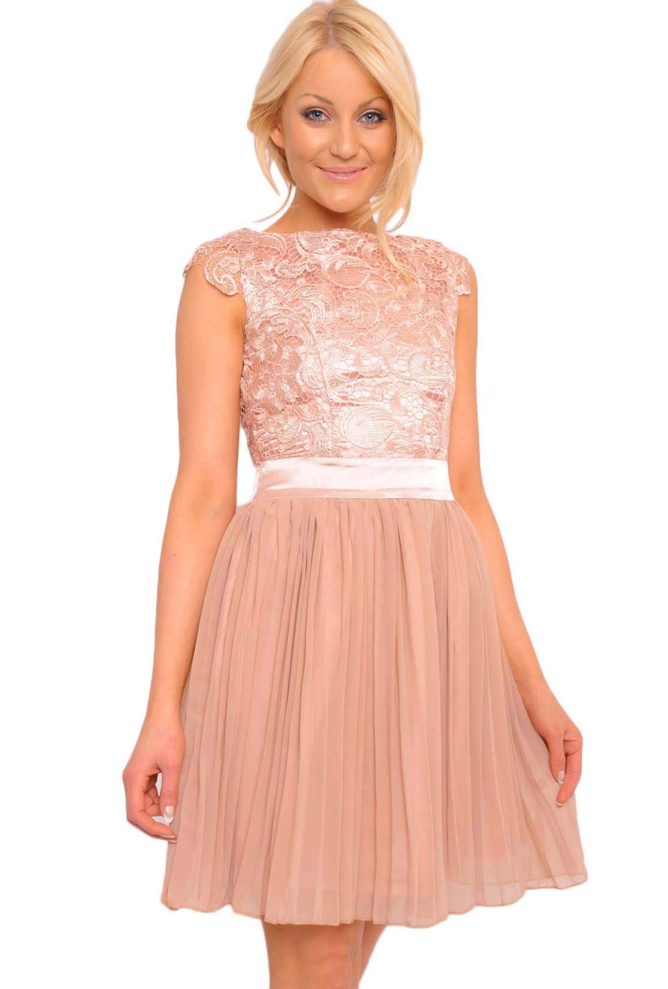 Diva Lace Top Dress in Nude | iCLOTHING