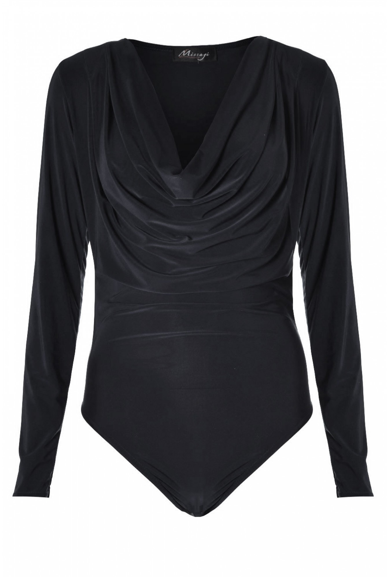 Karly Cowl Neck Bodysuit in Black | iCLOTHING