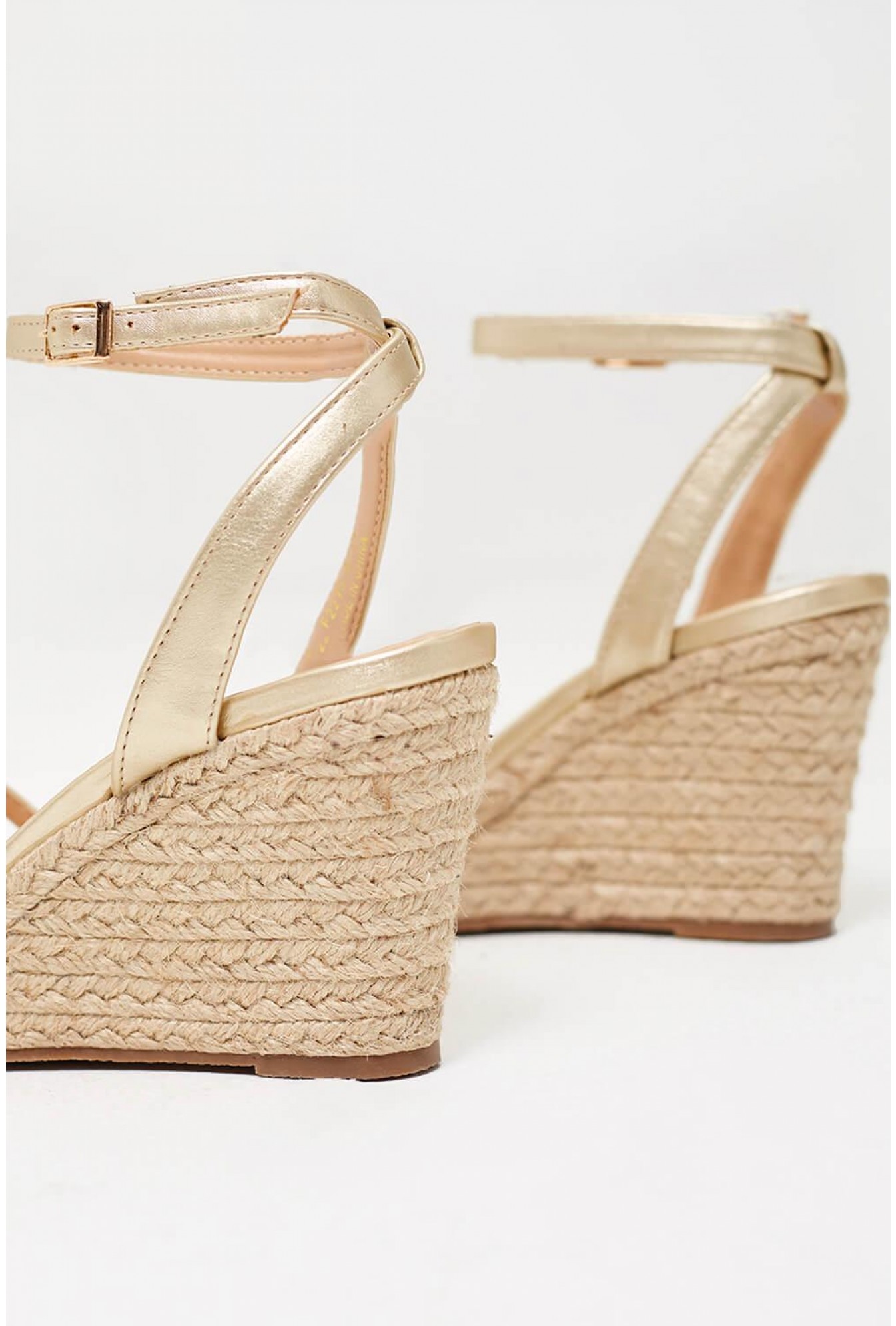 Bella Espadrille Wedges in Gold | iCLOTHING