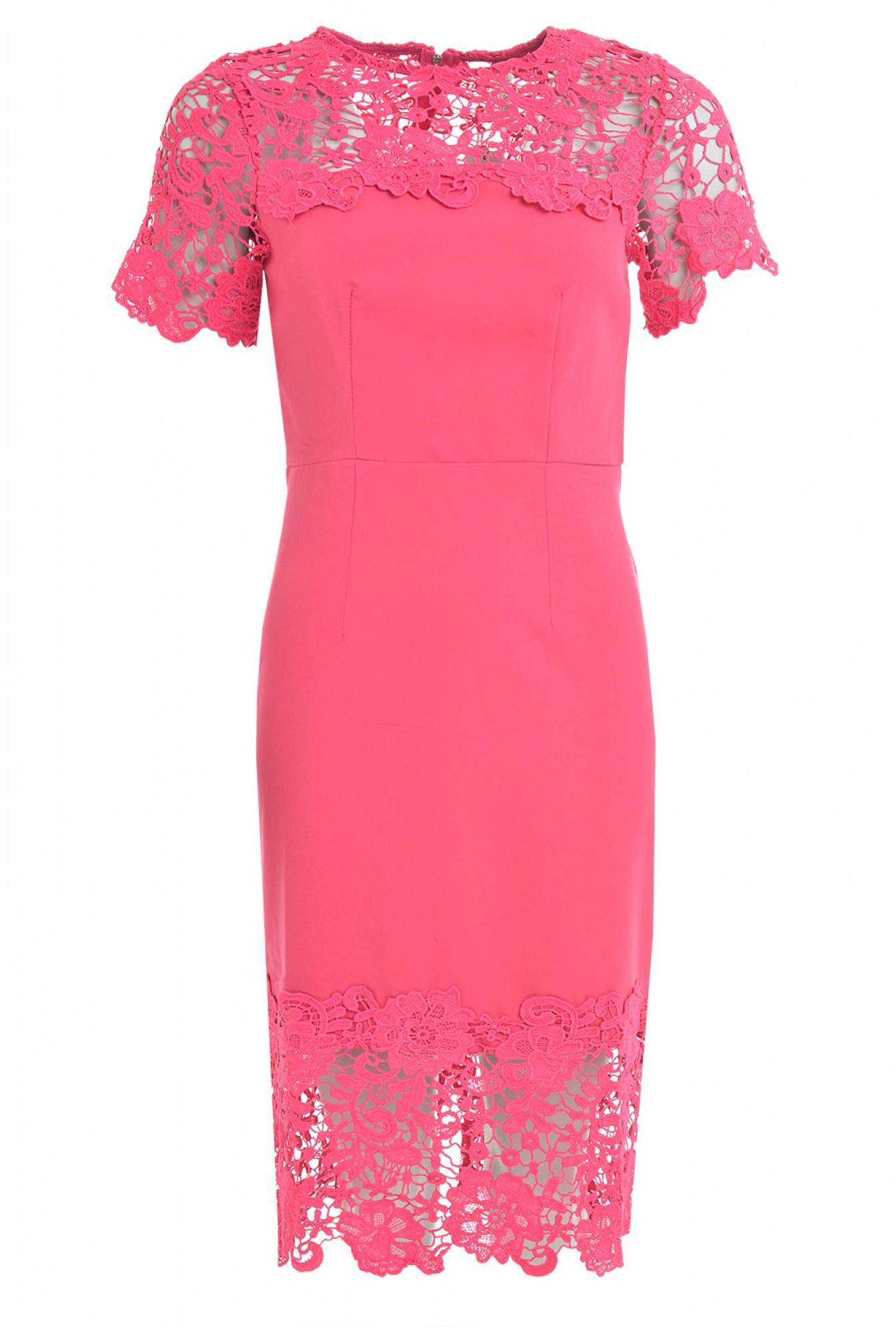 Stella Bailey Crochet Trim Dress in Pink | iCLOTHING