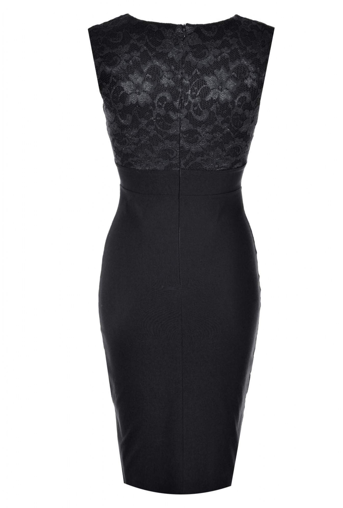 city goddess Celine Lace Top Sleeveless Midi Dress in Black | iCLOTHING