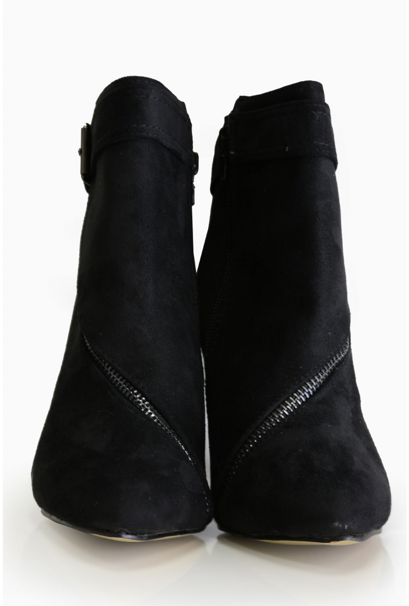 Sole City Jade Zip Pointed Ankle Boots in Black | iCLOTHING