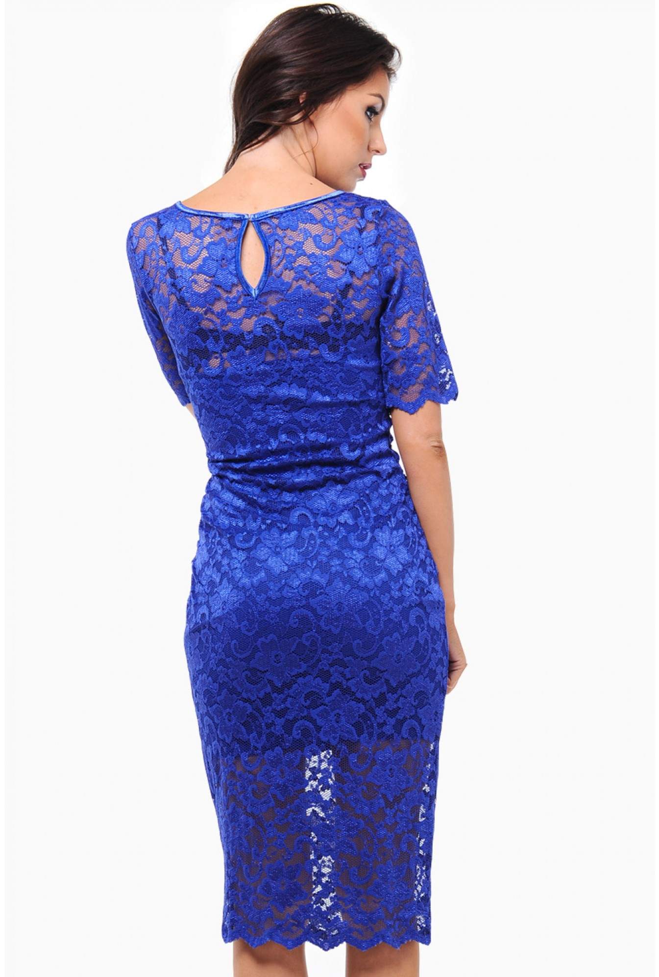 Katy Lace Dress In Royal Blue Iclothing 0983