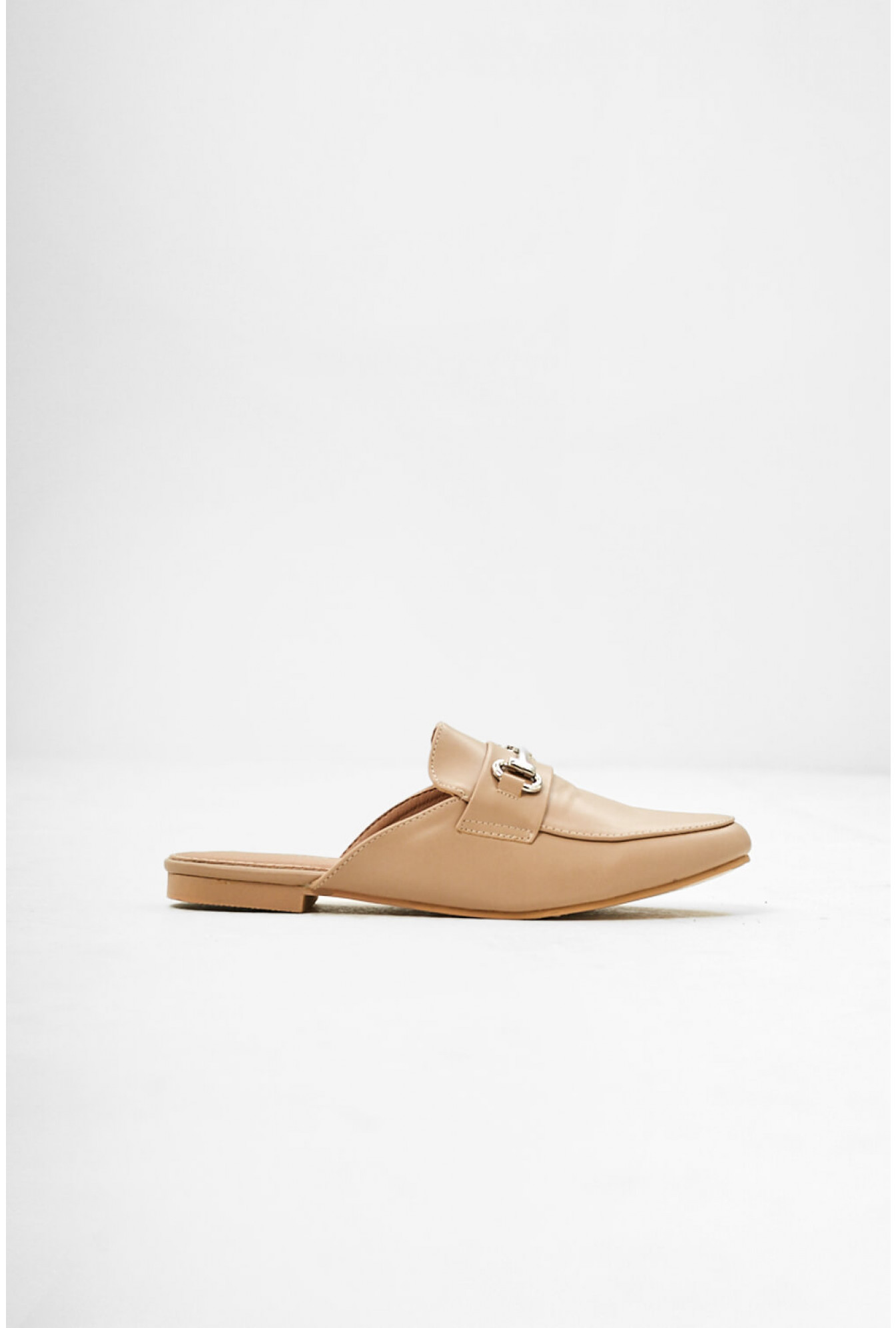 Georgia Backless Mule Loafers in Nude