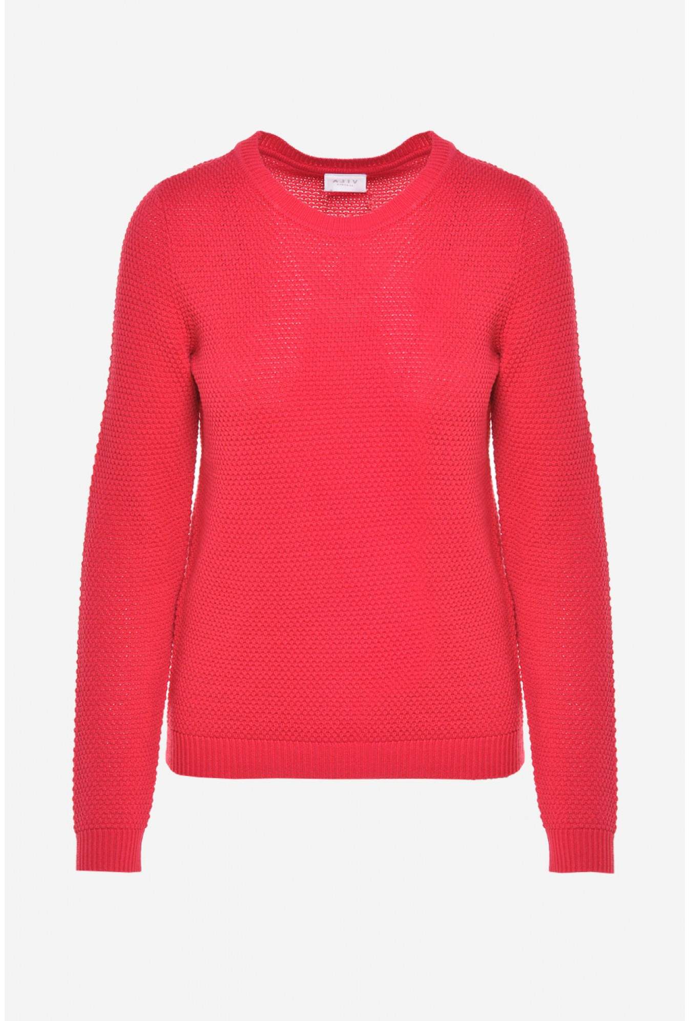 Vila Chassa Long Sleeve Knit Top in Red | iCLOTHING